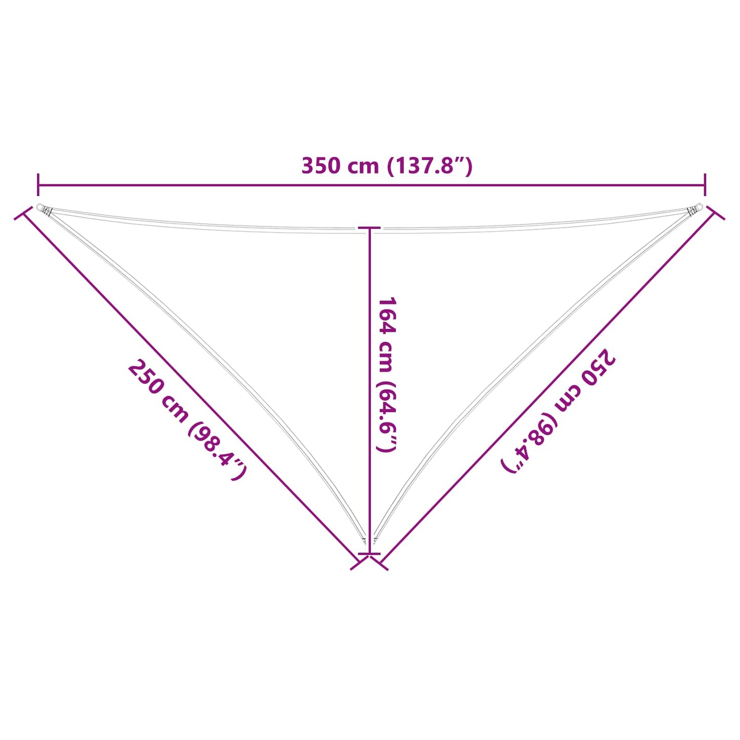 vidaXL Πανί σκιάς 2,5 x 2,5 x 3,5 m 100% Πολυέστερ Οξφόρδη Τριγωνικός