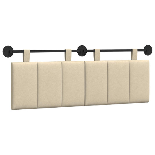 vidaXL Κεφαλάρι κρεβατιού κρεμαστό Κρεμ ύφασμα
