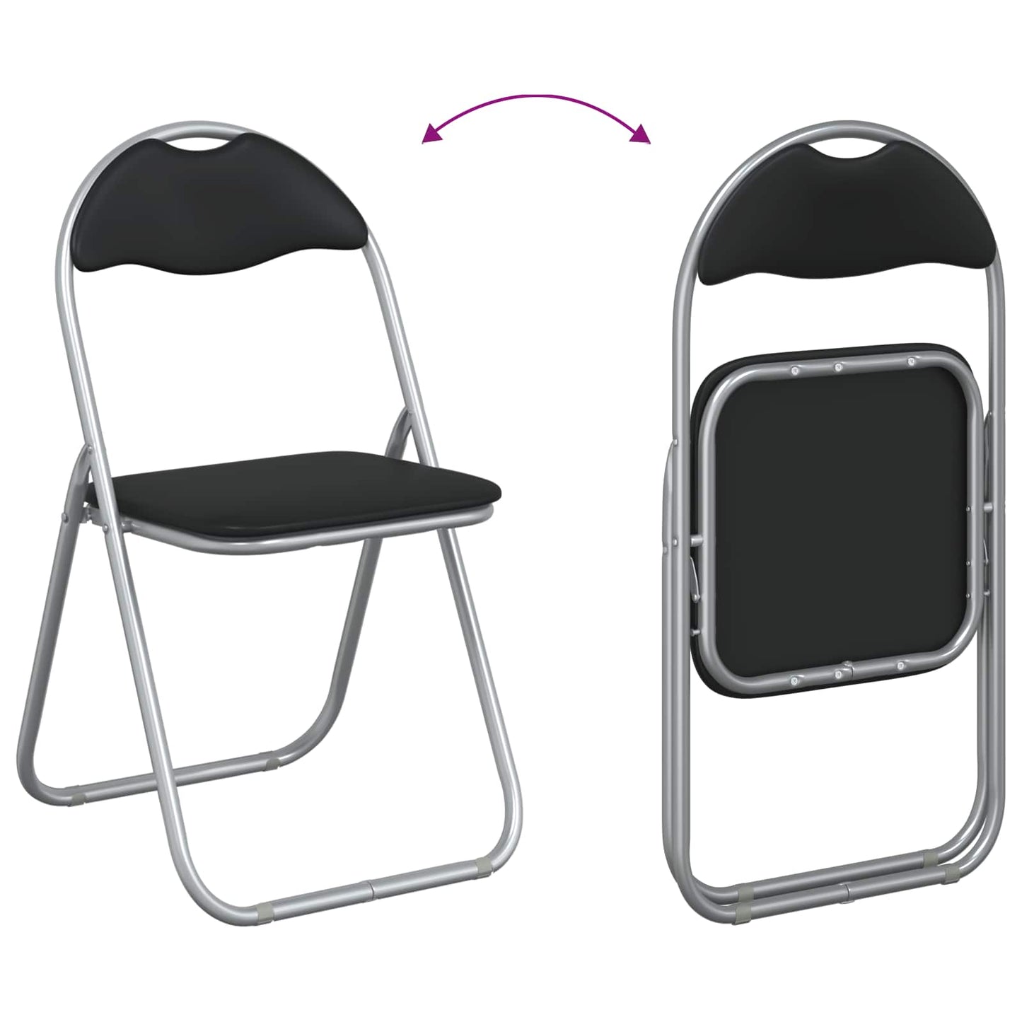 vidaXL Πτυσσόμενη Καρέκλα 8 pcs Μαύρο και Γκρι 48 x 43,5 x 81 εκ.
