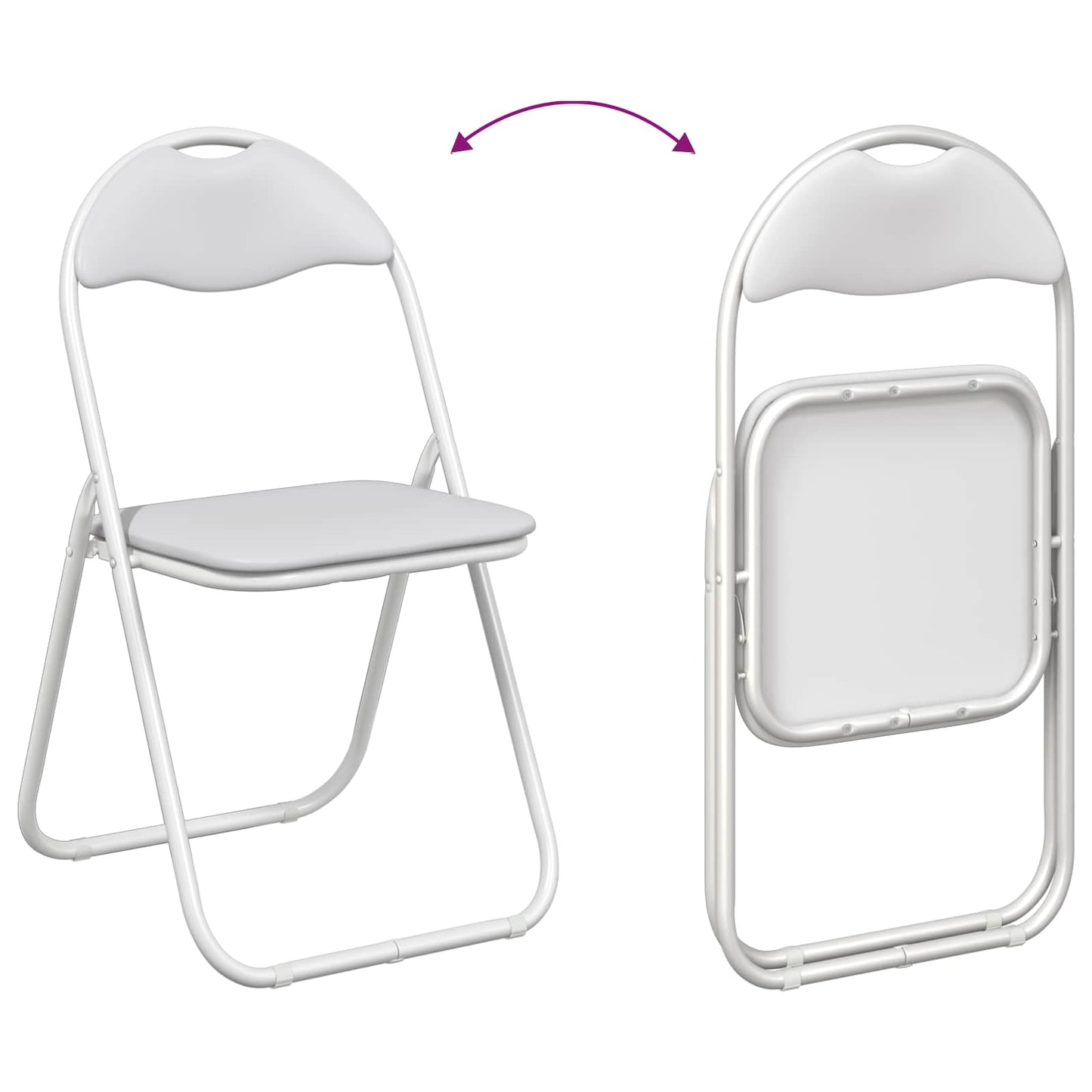 vidaXL Πτυσσόμενη Καρέκλα 8 pcs Λευκός 48 x 43,5 x 81 εκ.