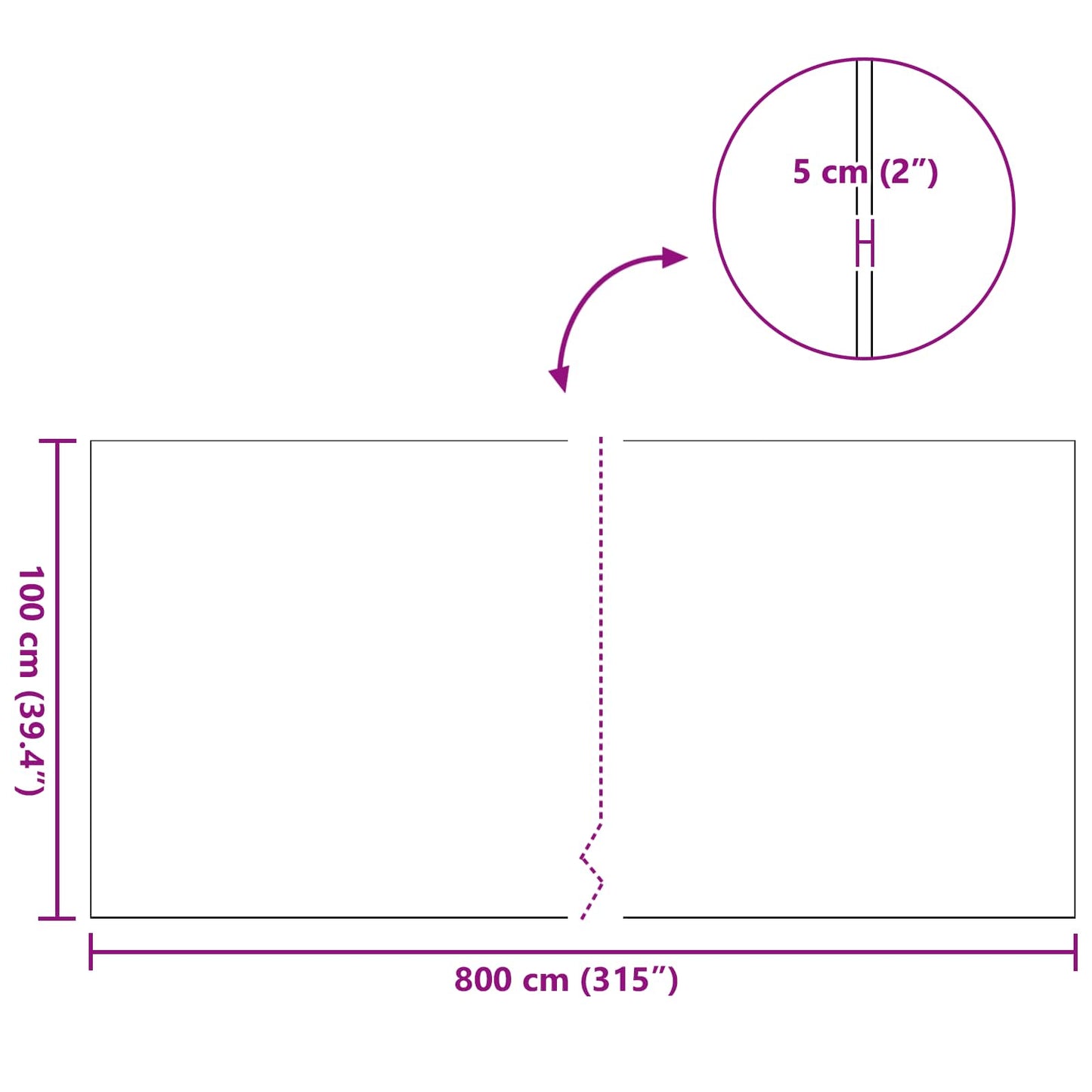 vidaXL Τεχνητό γρασίδι Πράσινο 1 x 8 μ / 50 χλστ