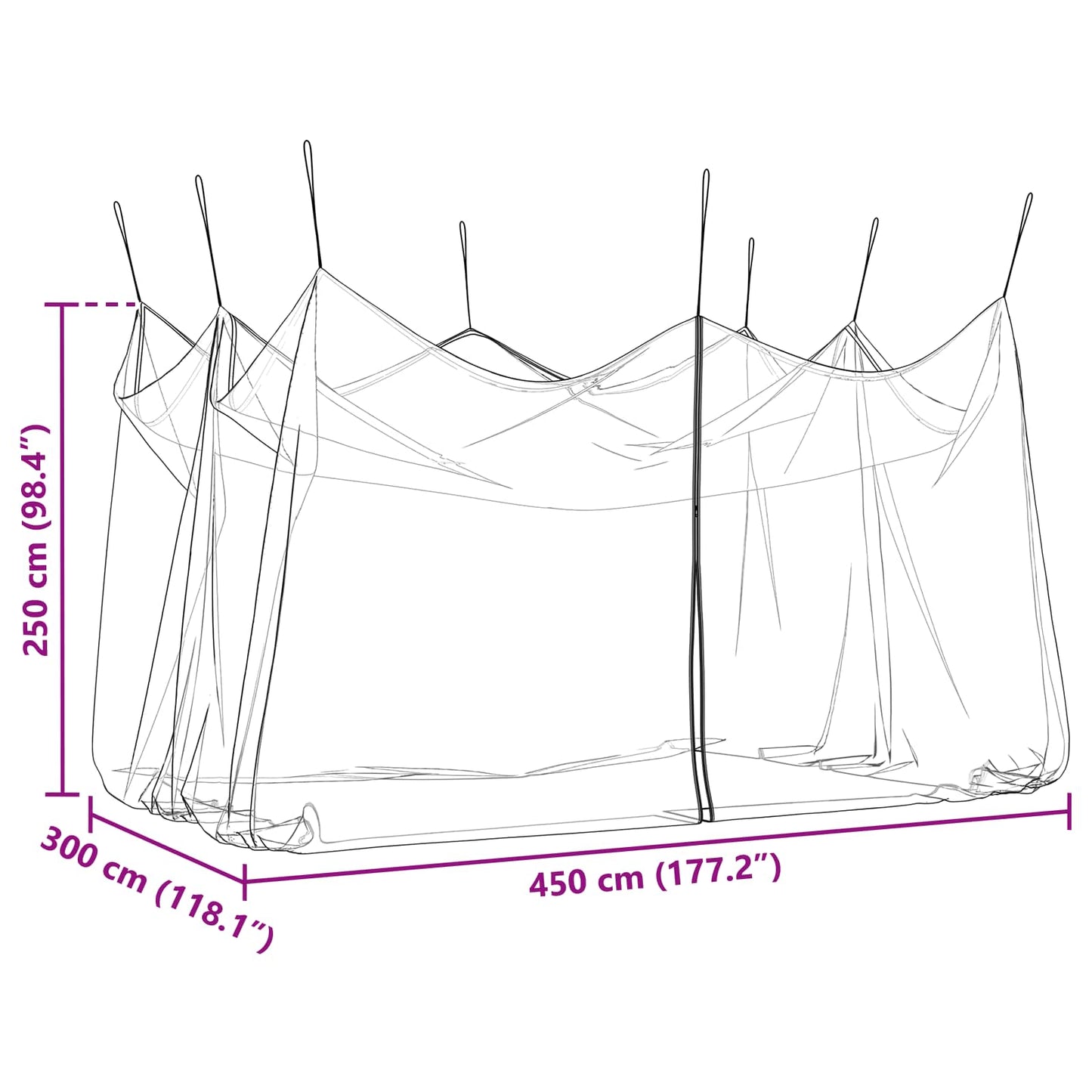 vidaXL Δικτύο Κουνούπια Κήπου 220 mesh Λευκό 3 x 4,5 x 2,5 m