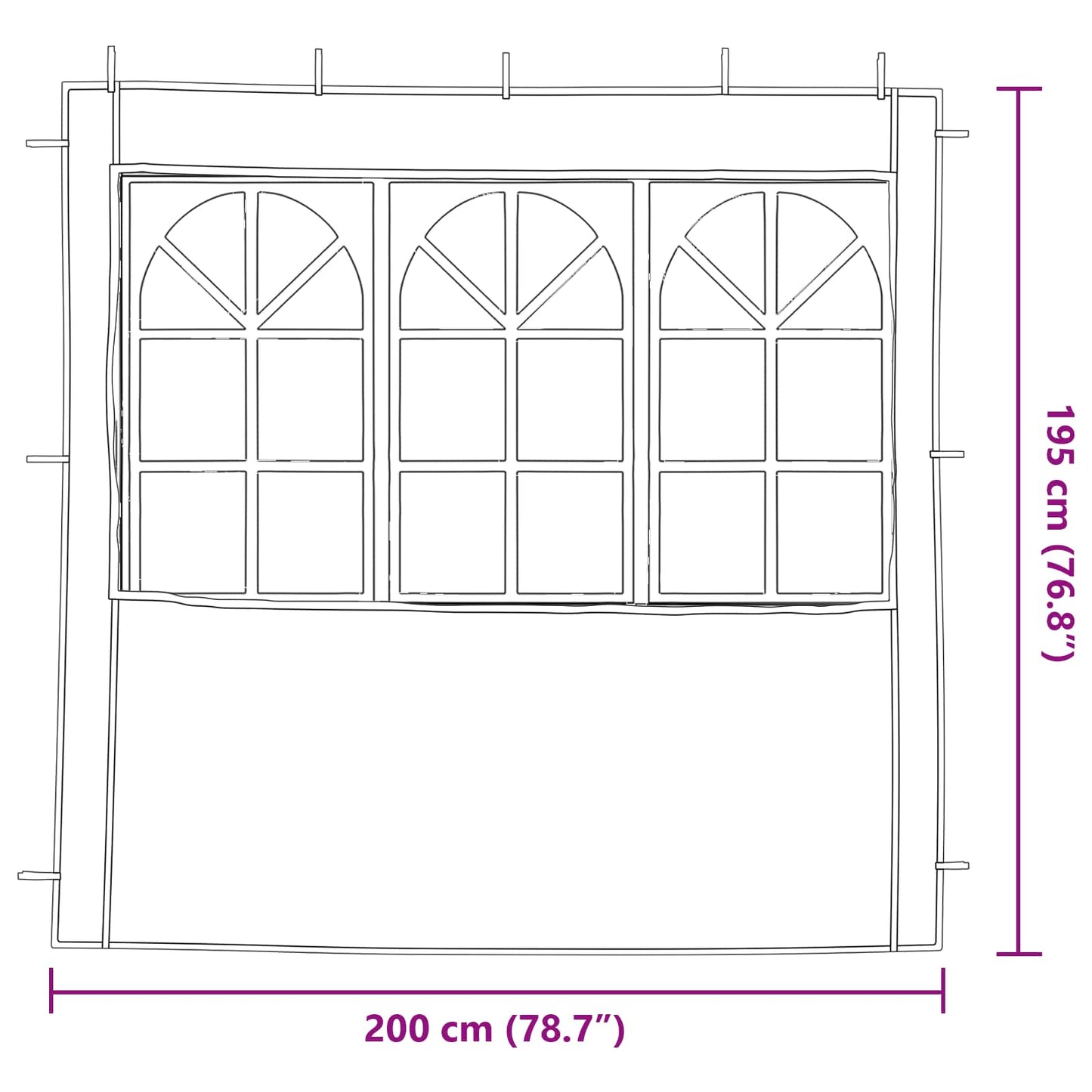 vidaXL Πλευρική Σκηνής Πάρτι 2 pcs 200 x 195 εκ. Πράσινο