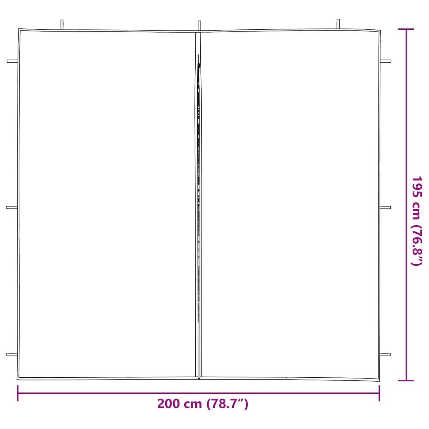 vidaXL Πλευρική Σκηνής Πάρτι 2 pcs Ανοιχτό γκρι 200 x 195 εκ.