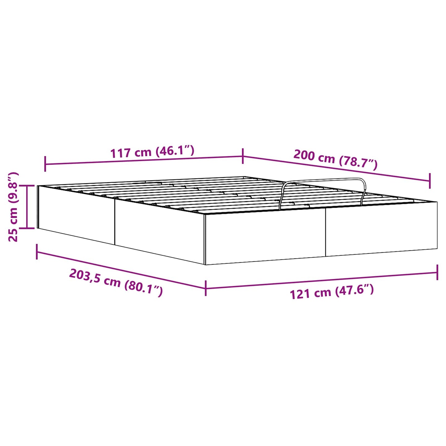 vidaXL Κρεβάτι Οθωμανών με Αποθηκευτικό Χώρο Λευκός 120 x 200 cm
