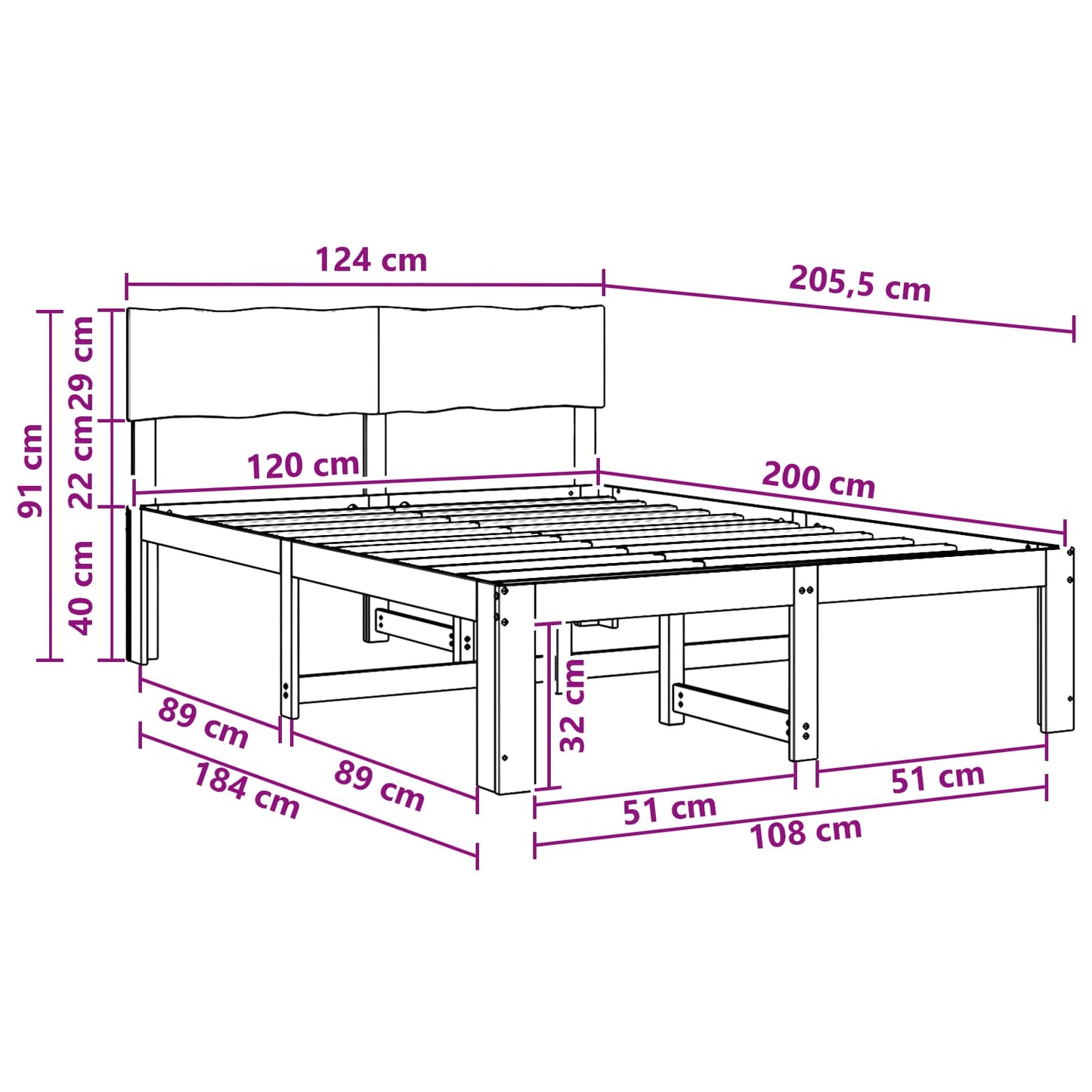vidaXL Διπλό Κρεβάτι με Κεφαλάρι ROSTOCK Σκούρο Καφέ 120 x 200 cm