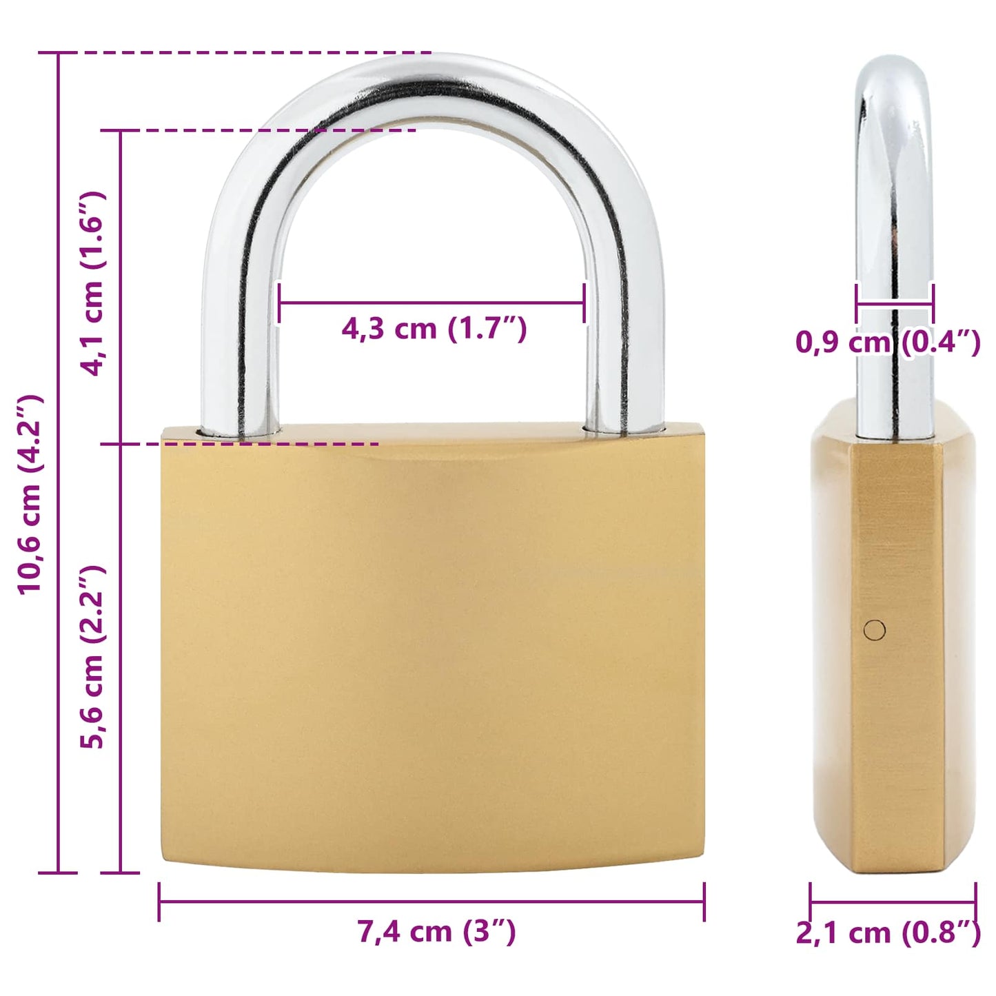 vidaXL Κλειδαριά U με Κλειδιά 12 pcs Ορείχαλκος Σίδερο