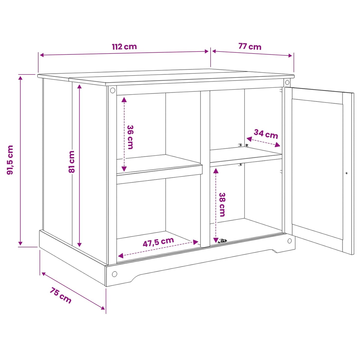 vidaXL Καρότσι Κουζίνας 2 pcs Κερί Μέλι 112 x 77 x 91,5 cm Μασίφ Πεύκο