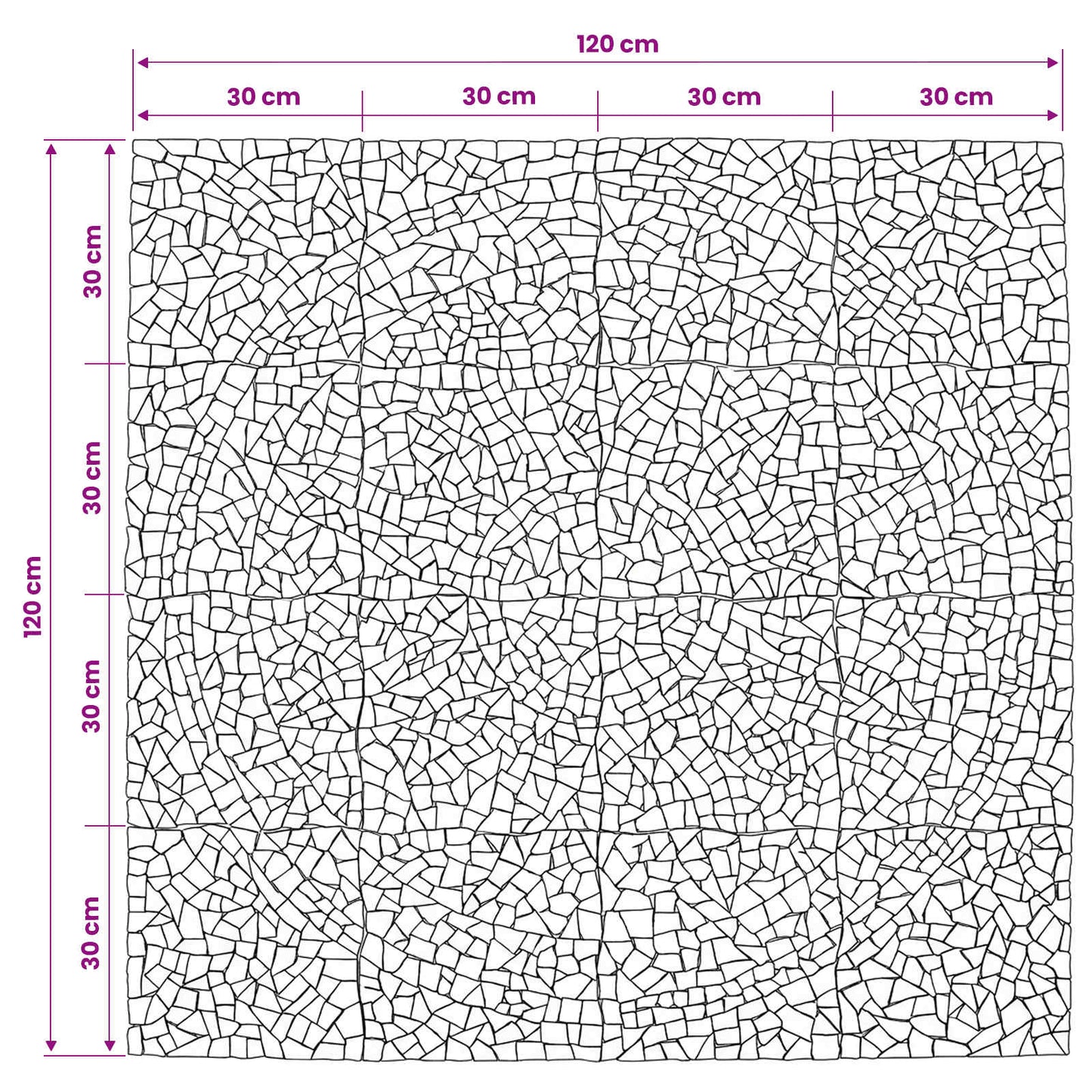 vidaXL Μωσαϊκά Πλακάκια Ήλιος Πολύχρωμο 120 x 120 cm Μάρμαρο