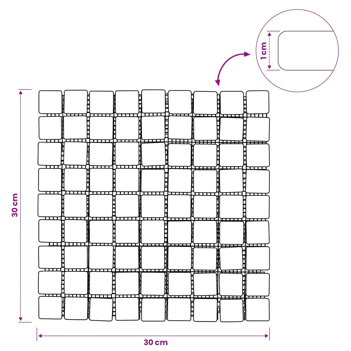 vidaXL Πλακίδια Μωσαϊκού Γκρι 30 x 30 cm Μάρμαρο