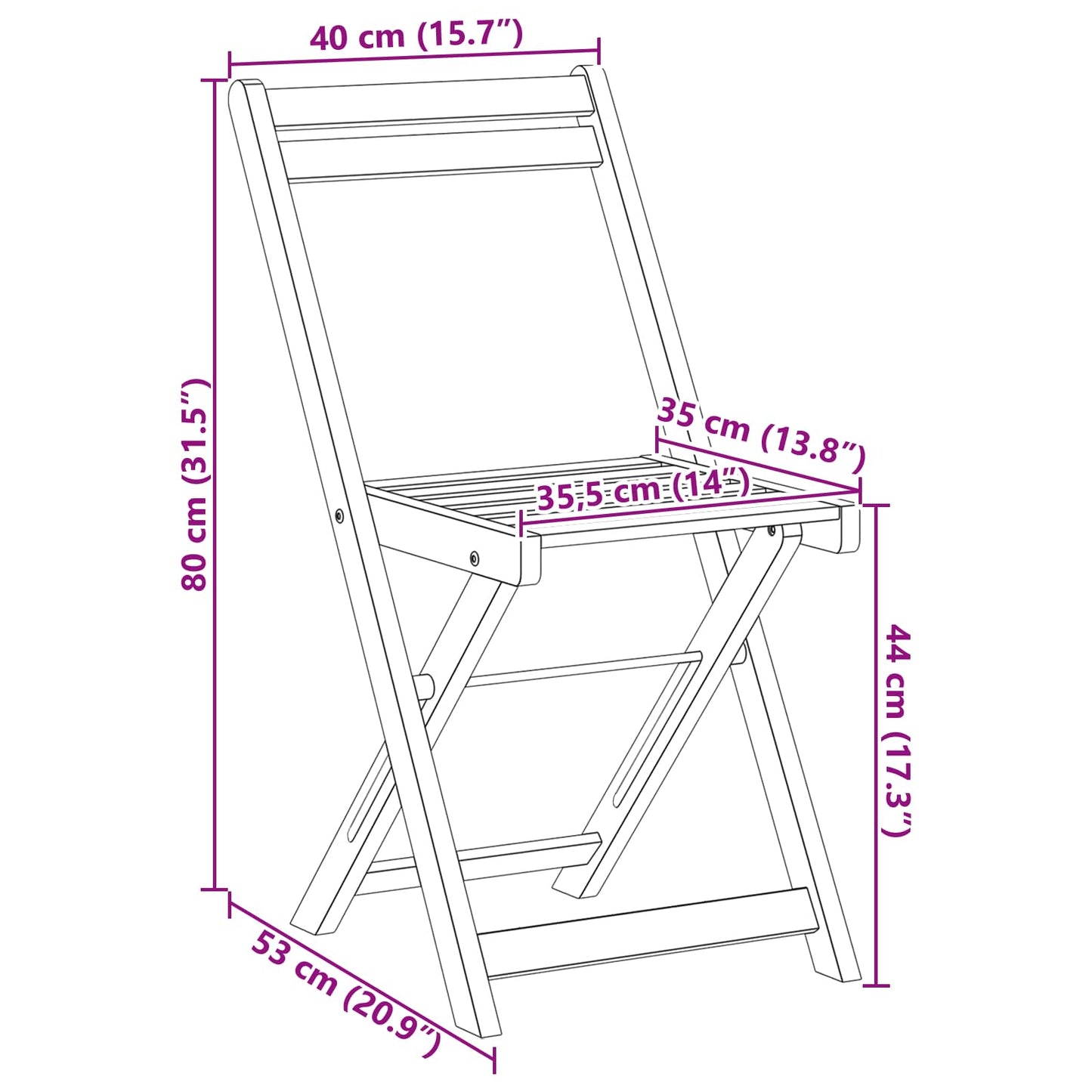 vidaXL Καρέκλες εξωτερικής βεράντας 8 pcs Φυσικό 40 x 53 x 80 εκ