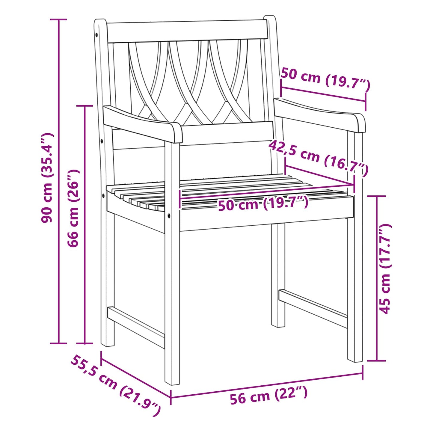 vidaXL Εξωτερικός πάγκος 8 pcs Φυσικό 56 x 55,5 x 90 εκ.
