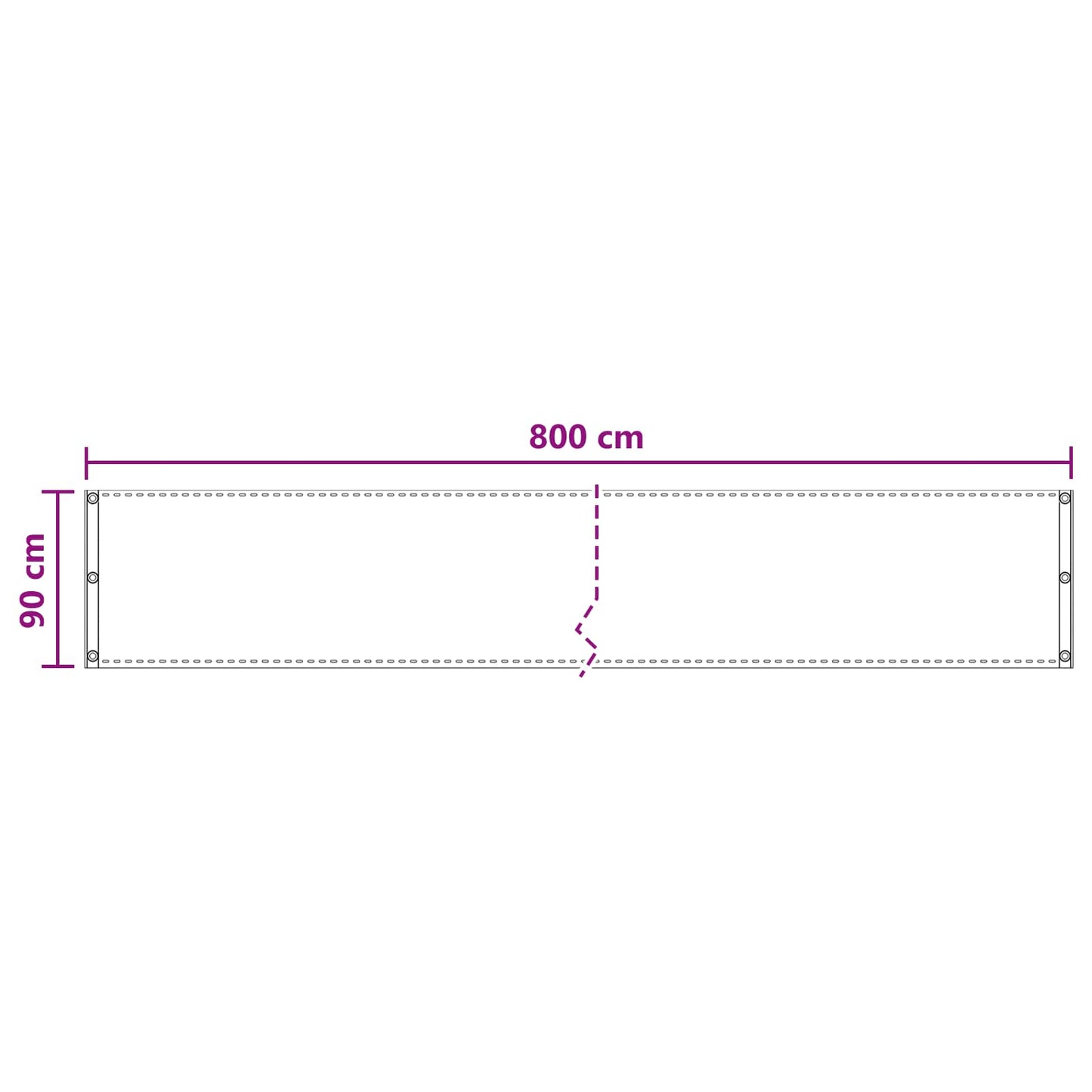 vidaXL Οθόνη Μπαλκονιού Taupe 90 x 800 cm HDPE και Αλουμίνιο