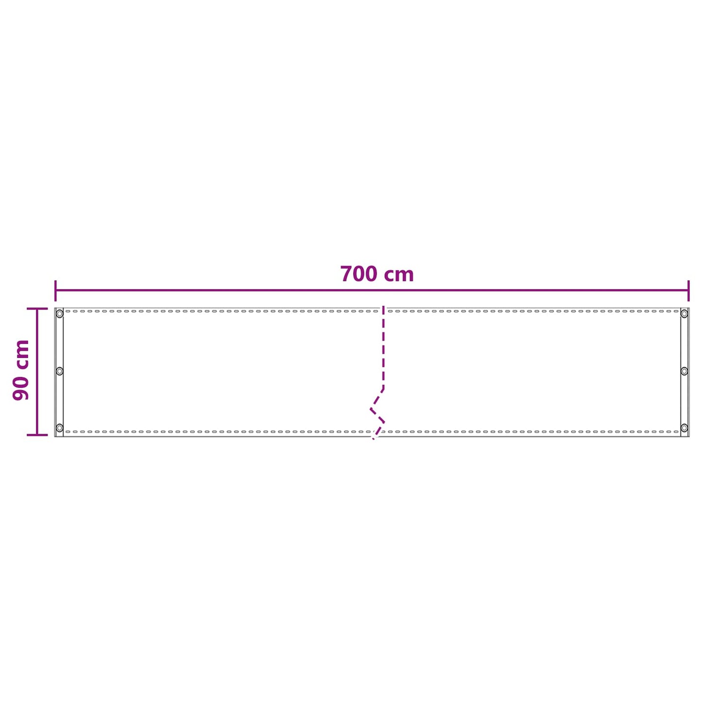vidaXL Οθόνη Μπαλκονιού Άμμος 90 x 700 cm HDPE και Αλουμίνιο