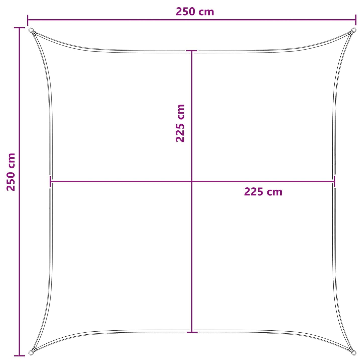 vidaXL Ικανότητα Σκίασης Γκρι και Λευκό 2,5 x 2,5 m HDPE