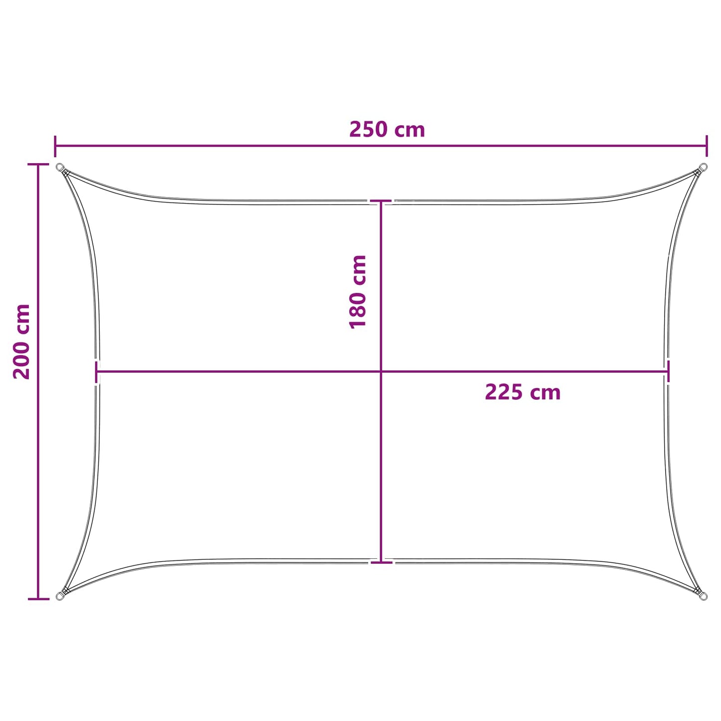 vidaXL Ικανότητα Σκίασης 2 x 2,5 m HDPE Ορθογώνιος Γκρι και Λευκό