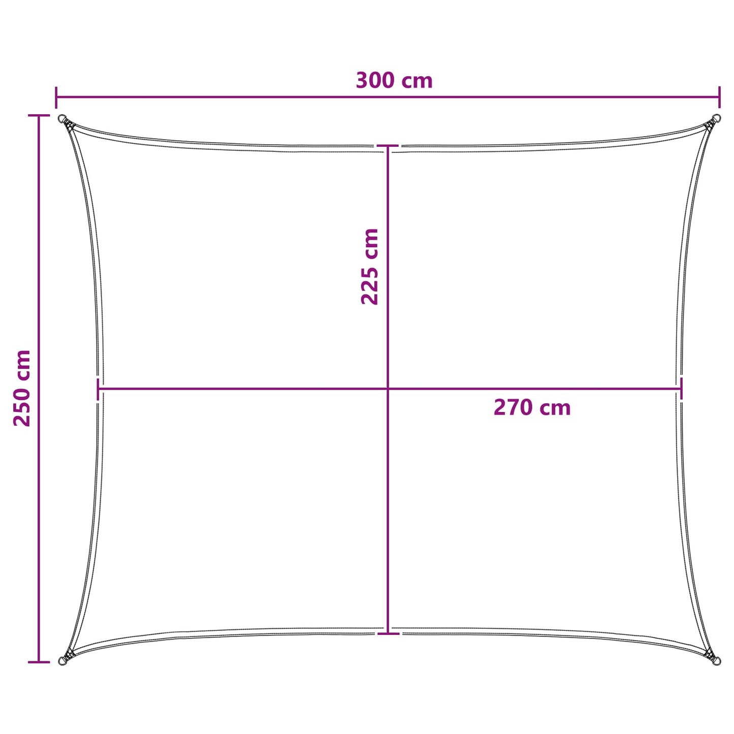 vidaXL Ικανότητα Σκίασης 2,5 x 3 m HDPE Ορθογώνιος Μπλε και άσπρο