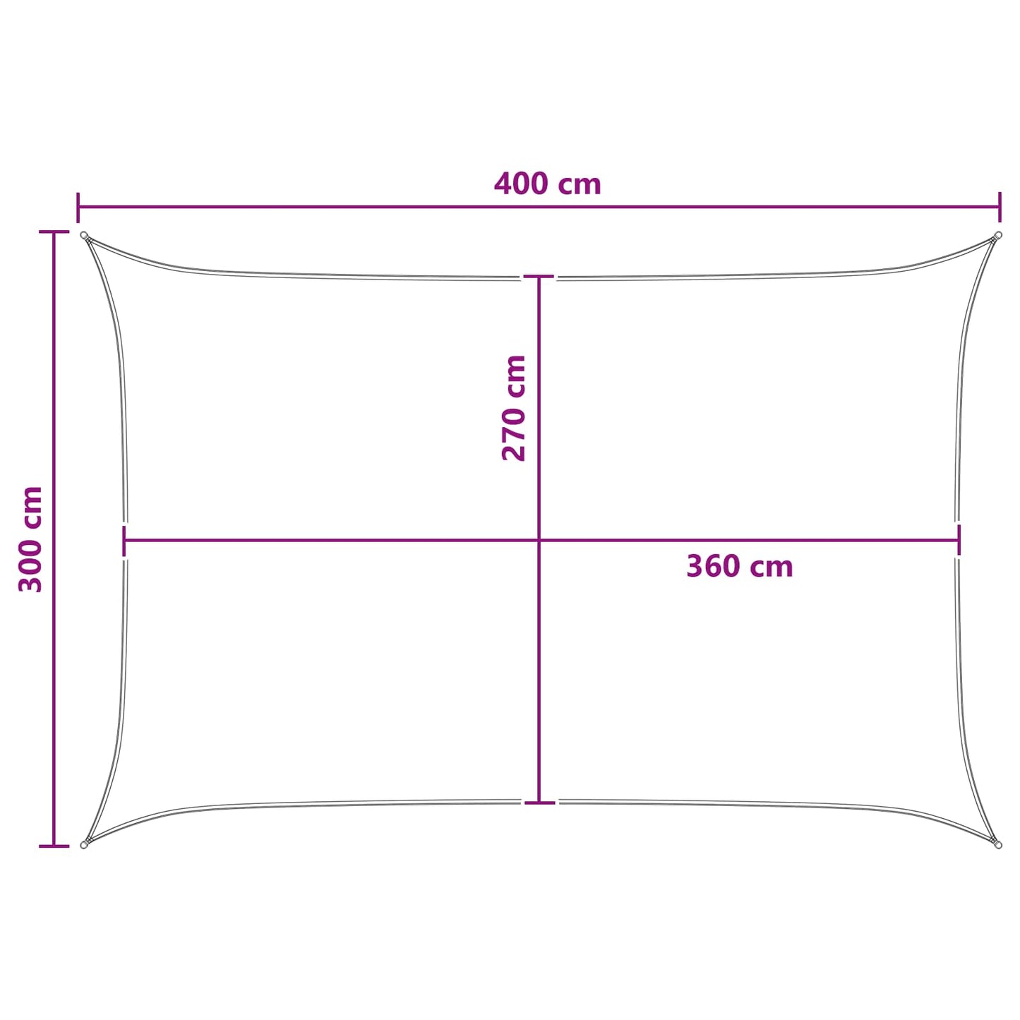 vidaXL Ικανότητα Σκίασης 3 x 4 m HDPE Ορθογώνιος Μπλε και άσπρο
