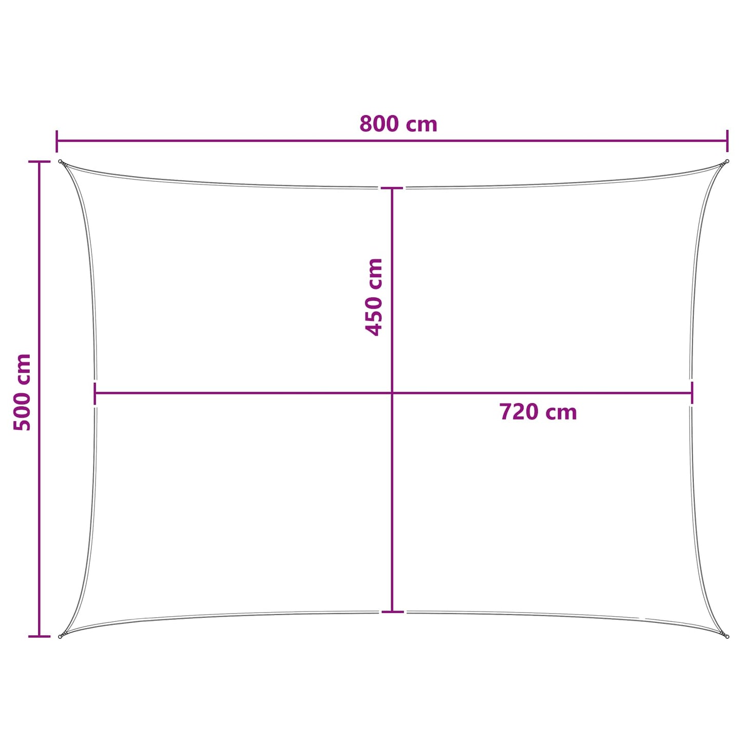 vidaXL Ικανότητα Σκίασης Μπλε και άσπρο 5 x 8 m HDPE