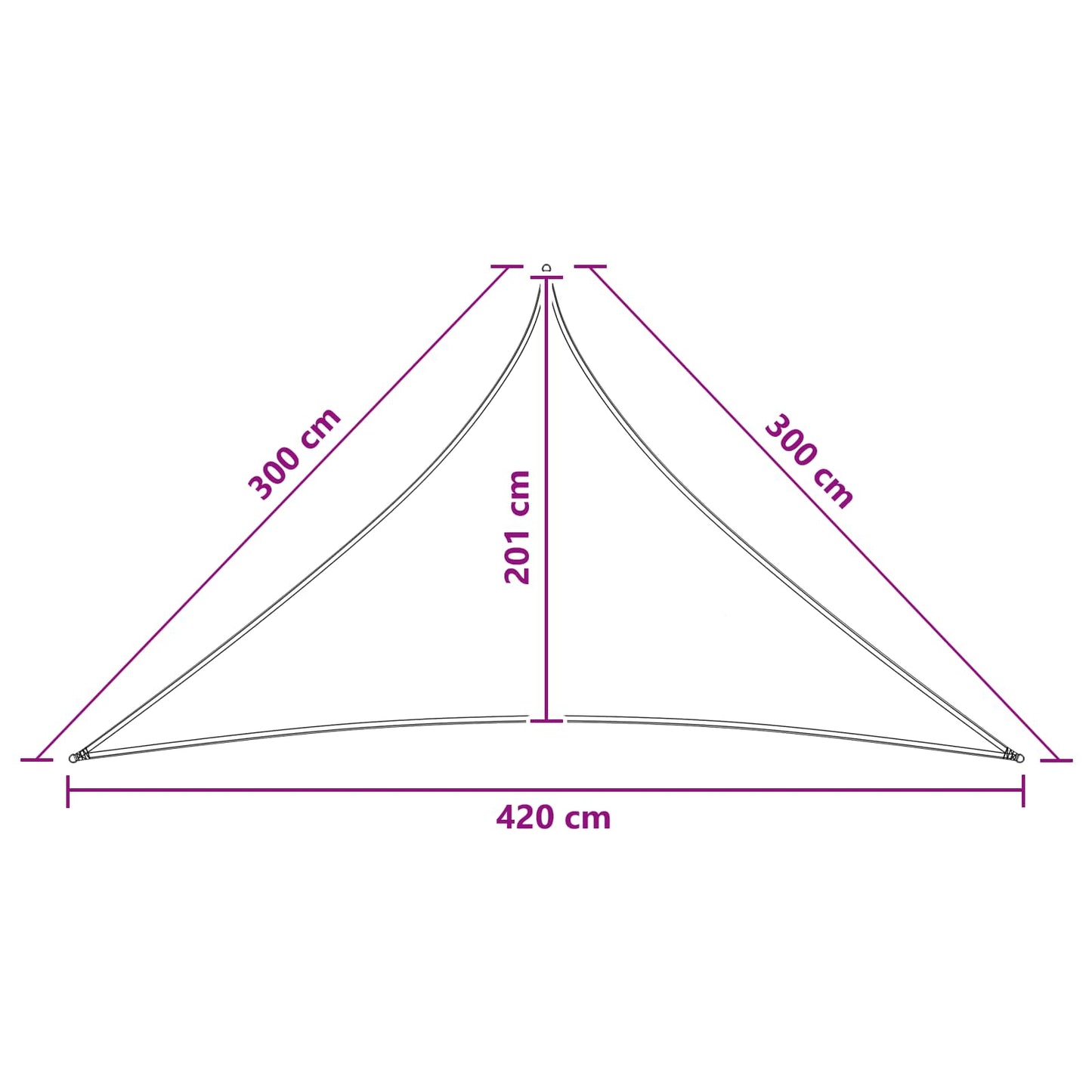 vidaXL Ικανότητα Σκίασης Τριγωνικός 3 x 3 x 4,2 m HDPE
