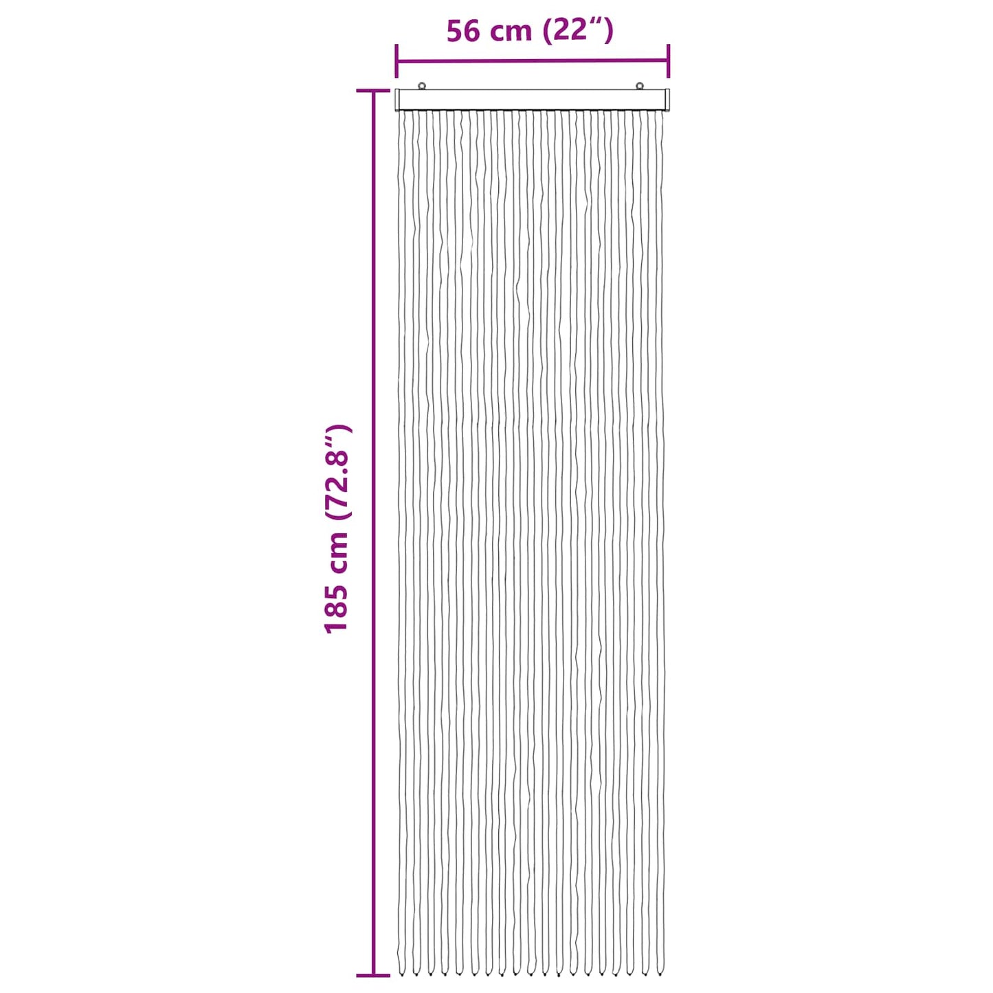 vidaXL Κουρτίνα εντόμων Chenille Γκρι και Λευκό 56 x 185 cm 100% PP