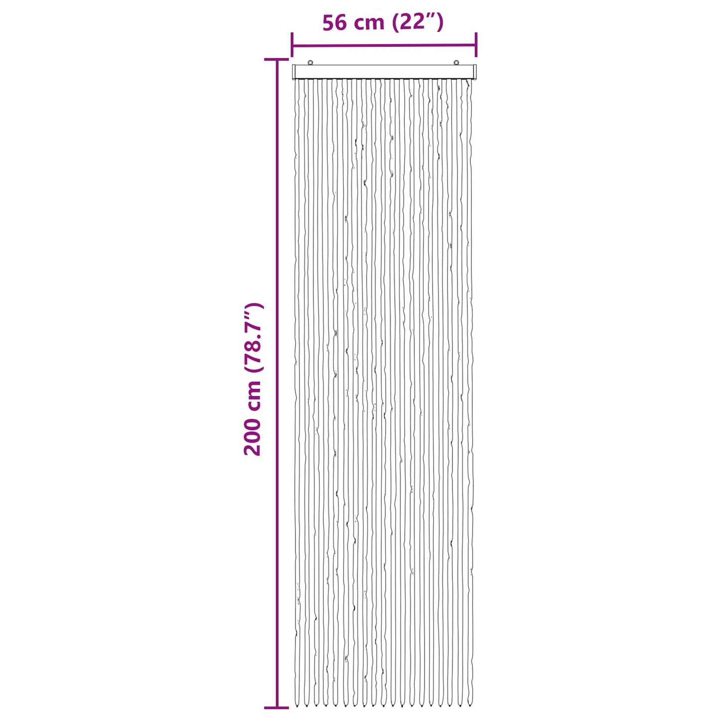vidaXL Κουρτίνα εντόμων Chenille Γκρι και Λευκό 56 x 200 cm 100% PP
