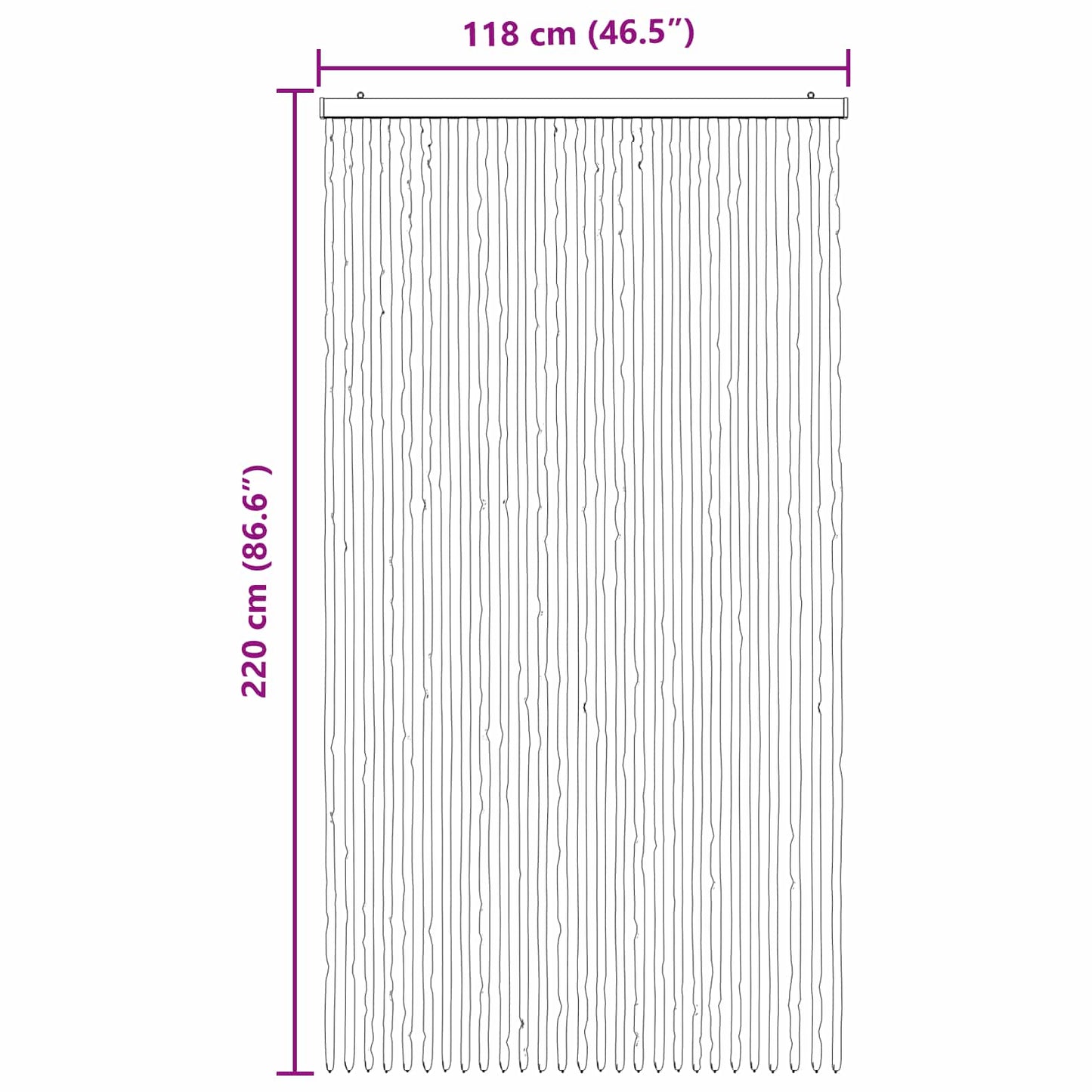 vidaXL Κουρτίνα εντόμων Chenille Γκρι και Μπεζ 118 x 220 cm 100% PP