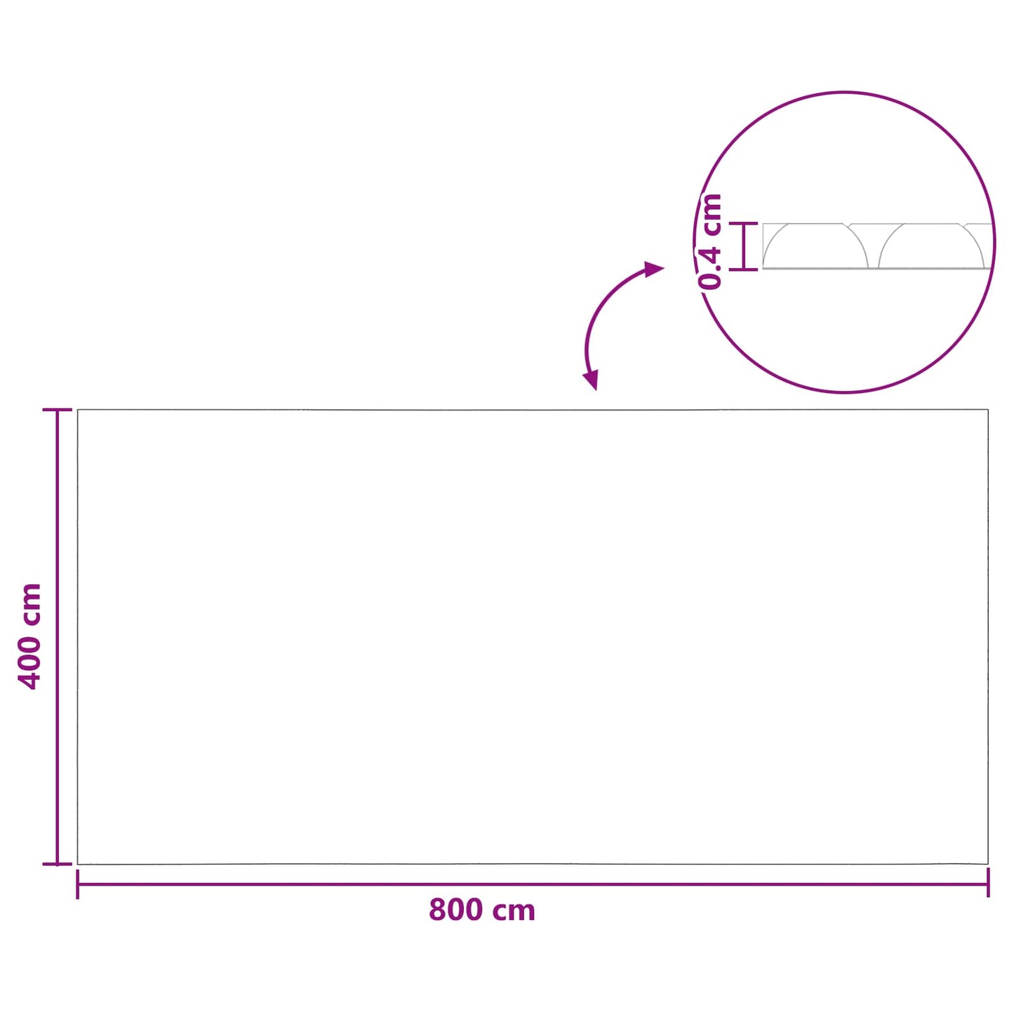 vidaXL Ηλιακό Κάλυμα Πισίνας 800 x 400 εκ 110 μμ τετράγωνο PE Μαύρο