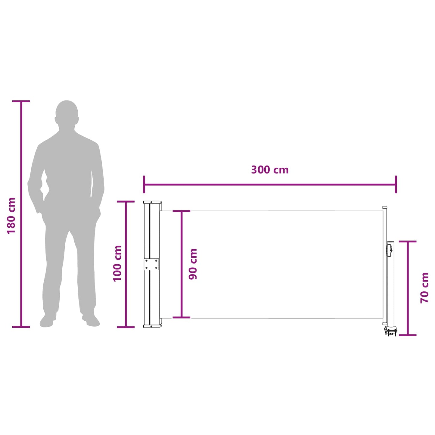 vidaXL Προστασία Πλευράς 100 x 300 cm 100% πολυεστέρας σίδερο χάλυβας