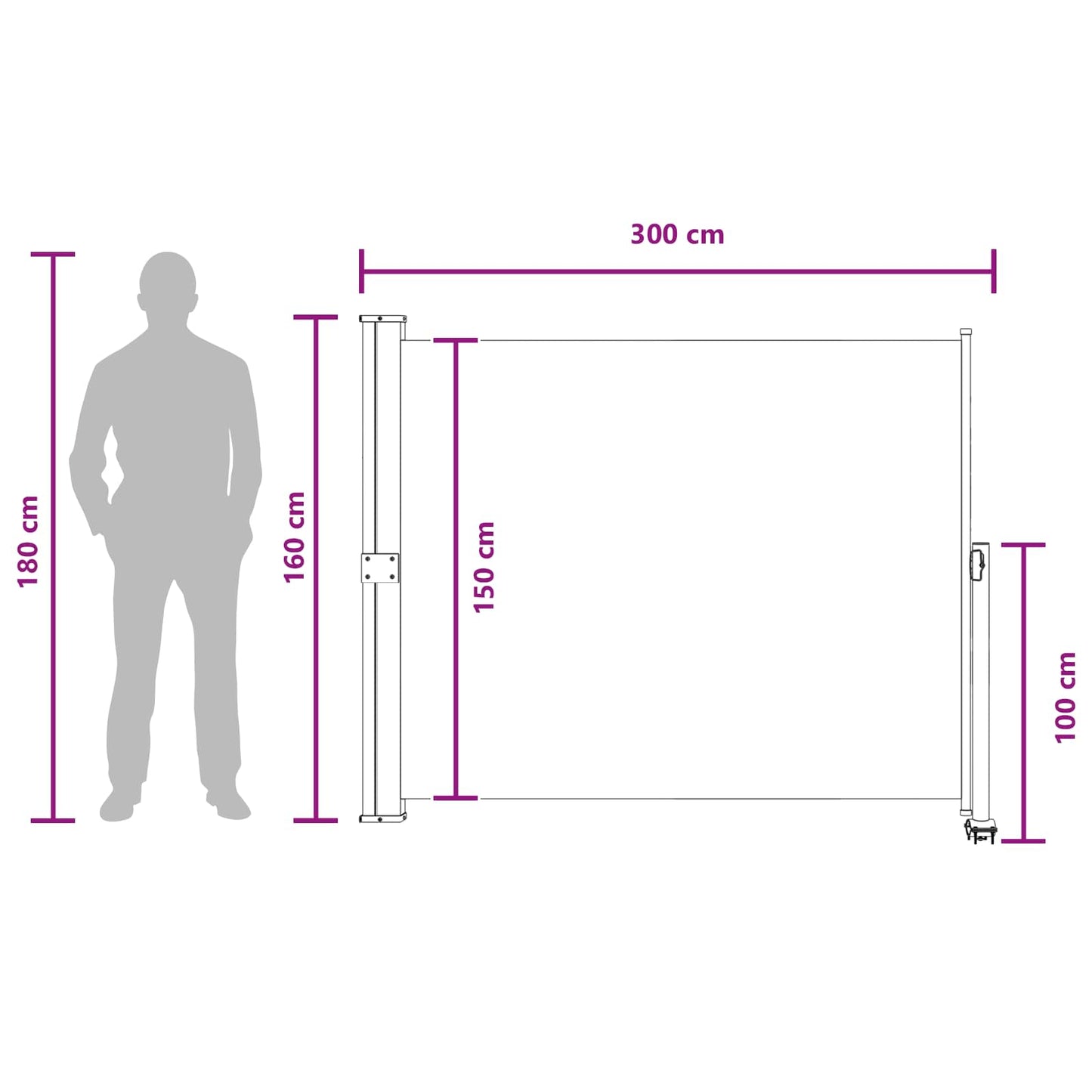 vidaXL Προστασία Πλευράς 160 x 300 cm 100% πολυεστέρας σίδερο χάλυβας