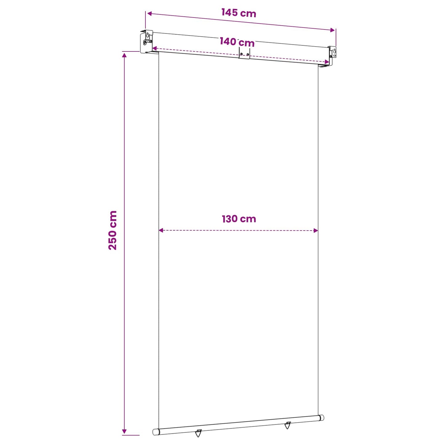 vidaXL Αυλούπα Πλευράς Μπαλκονιού 140 x 250 cm