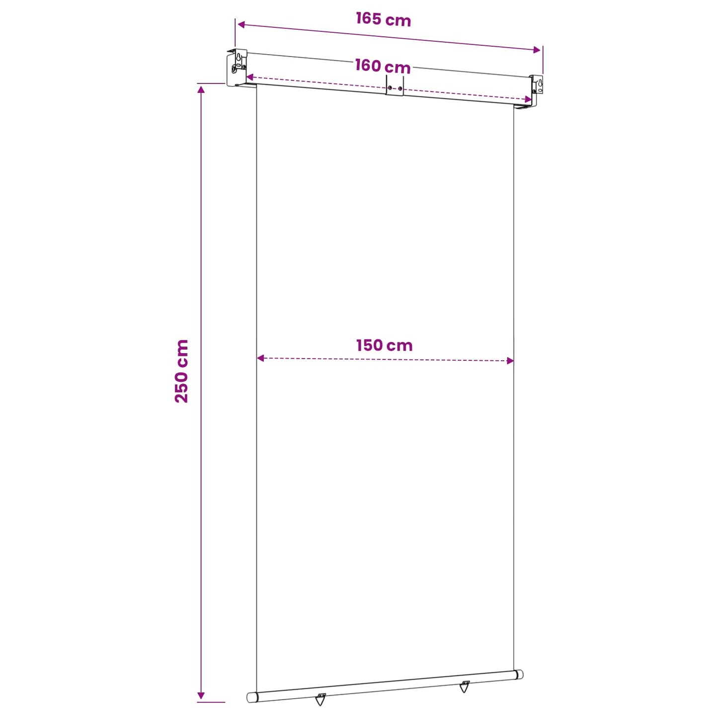vidaXL Αυλούπα Πλευράς Μπαλκονιού 160 x 250 cm