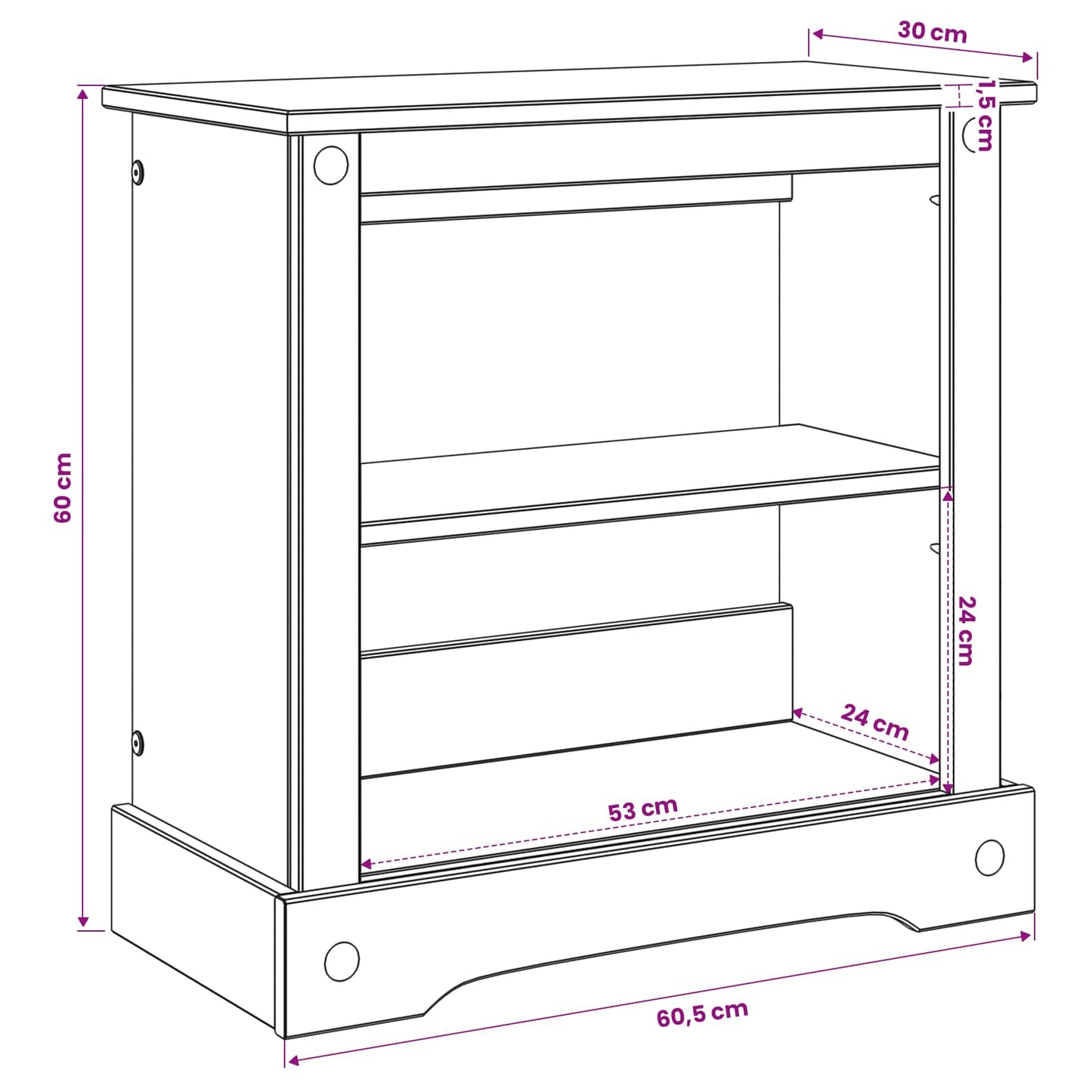 vidaXL Βάση ενυδρείου CORONA Λευκό και Καφέ 60,5 x 30 x 60 εκ.