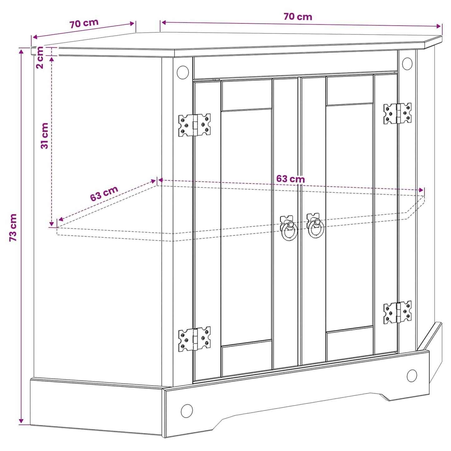 vidaXL Βάση ενυδρείου CORONA Καφέ 70 x 70 x 73 cm 300 κιλά