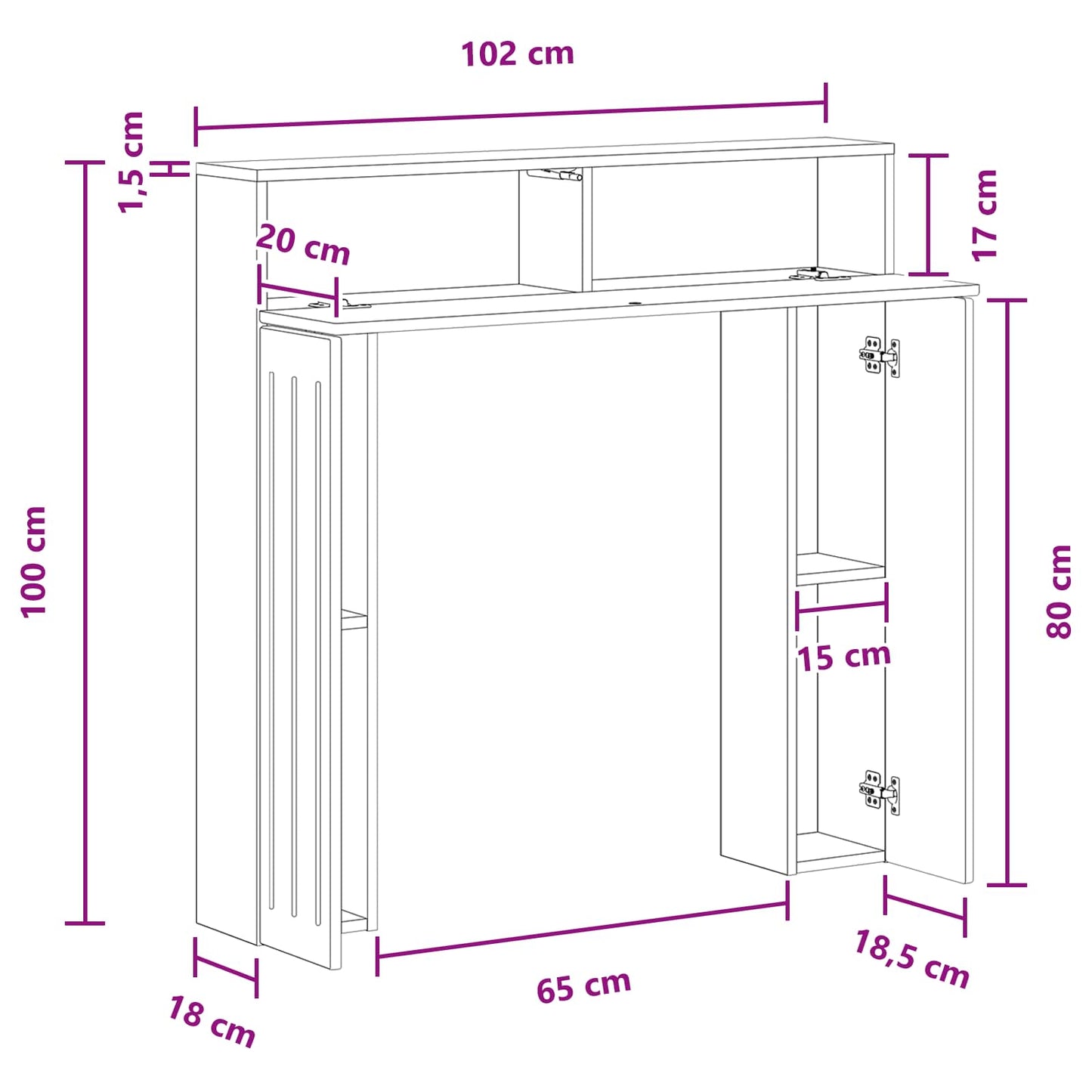 vidaXL Περίβλημα τζακιού Sonoma Δρυς 102 x 18 x 100,5 εκ