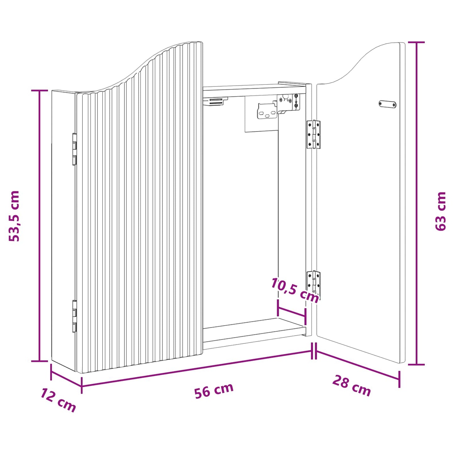vidaXL Ντουλάπα Πινάκων Βελών Λευκό 56 x 12 x 63 εκ Επεξεργασμένο Ξύλο