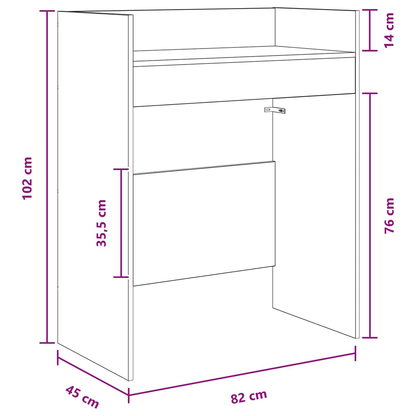 vidaXL Πίνακας DJ Λευκό 82 x 45 x 102 εκ. Επεξεργασμένο Ξύλο