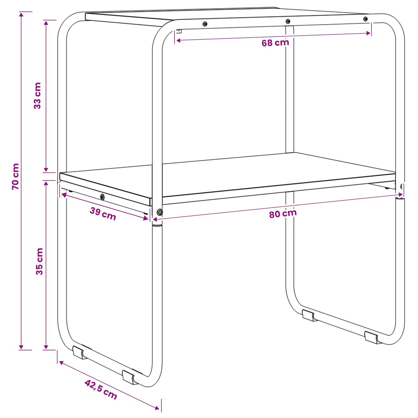 vidaXL Τραπέζι κονσόλας Sonoma Δρυς 80 x 42,5 x 70 εκ