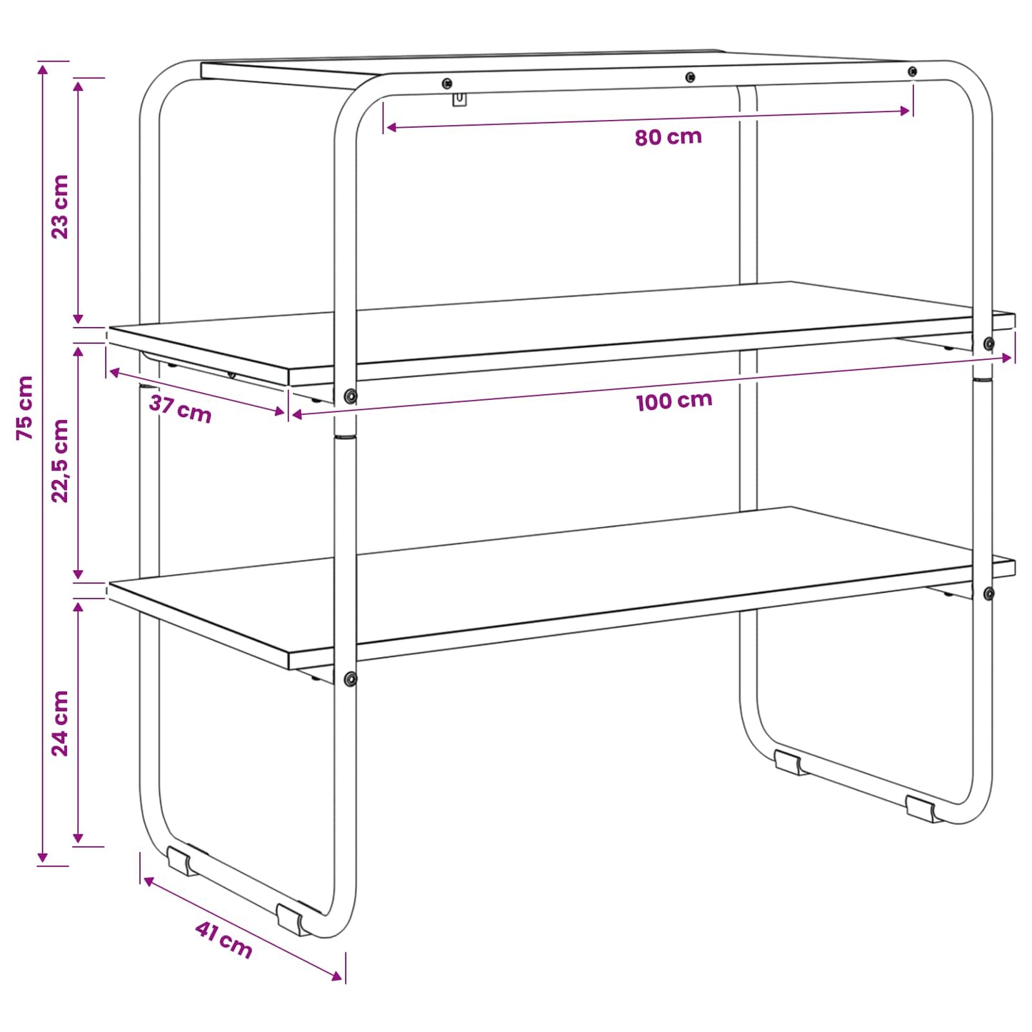 vidaXL Τραπέζι κονσόλας Artisan Δρυς 100 x 41 x 75 εκ