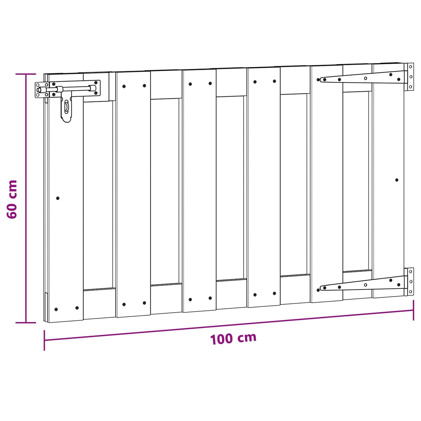 vidaXL Πύλη Κήπου 100 x 60 cm WPC και Αλουμίνιο Μαύρο