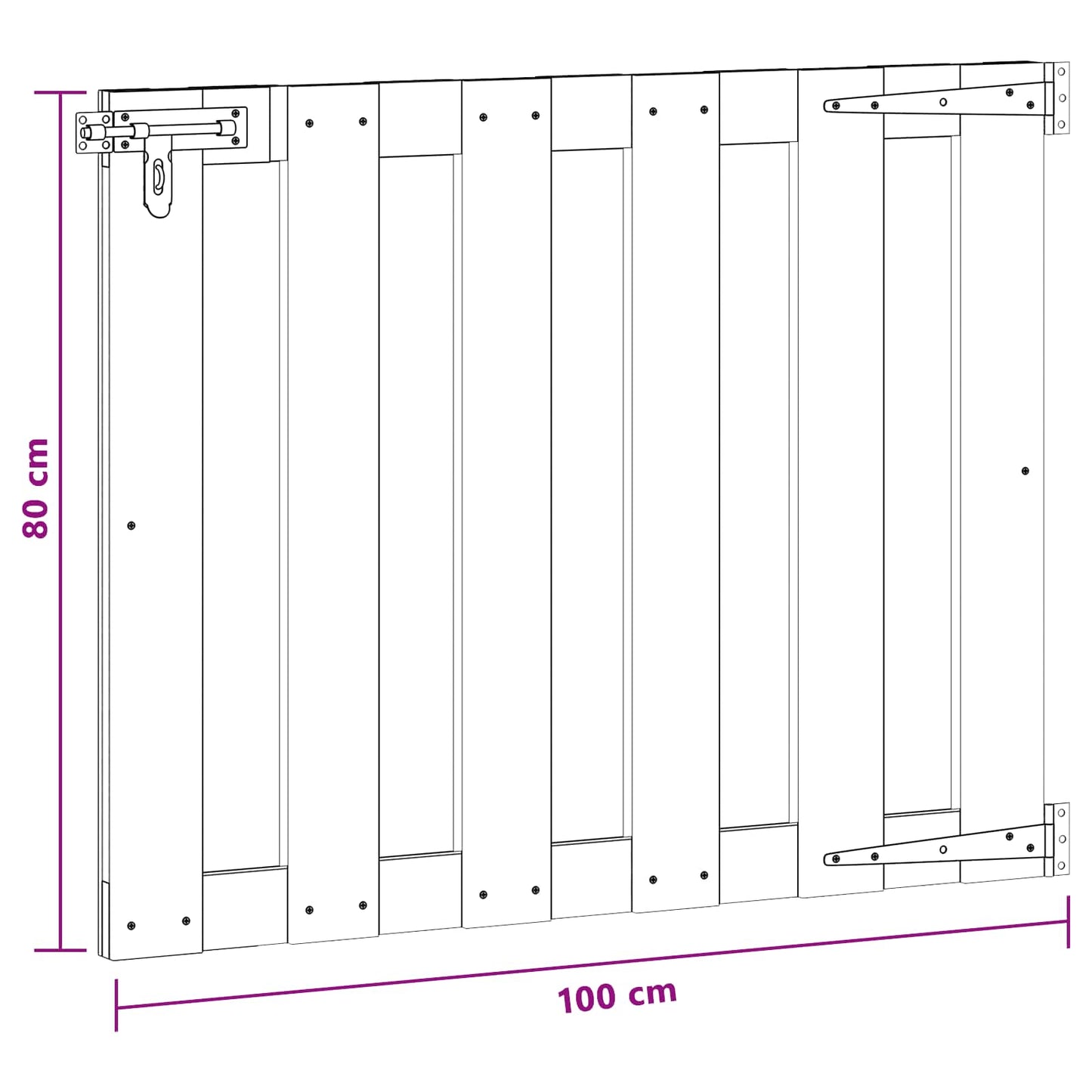 vidaXL Πύλη Κήπου 100 x 80 cm WPC και Αλουμίνιο Μαύρο