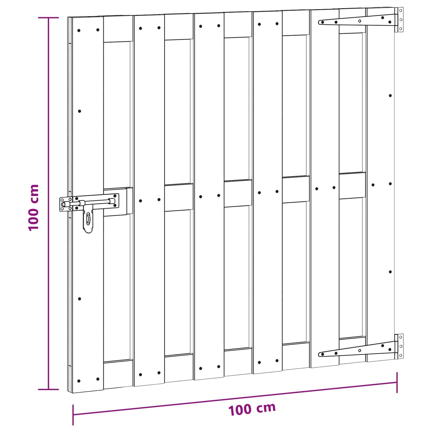 vidaXL Πύλη Κήπου 100 x 100 cm WPC και Αλουμίνιο Μαύρο