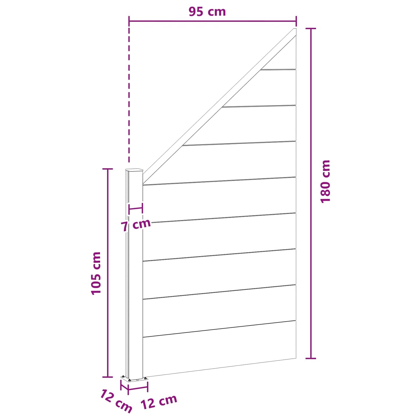 vidaXL Σετ Φράχτη 95 x 180 εκ. WPC και Αλουμίνιο Γκρι