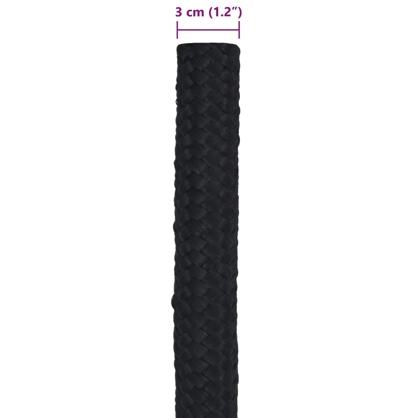 vidaXL Σχοινί Boat 3 mm 25 m Μαύρο PP