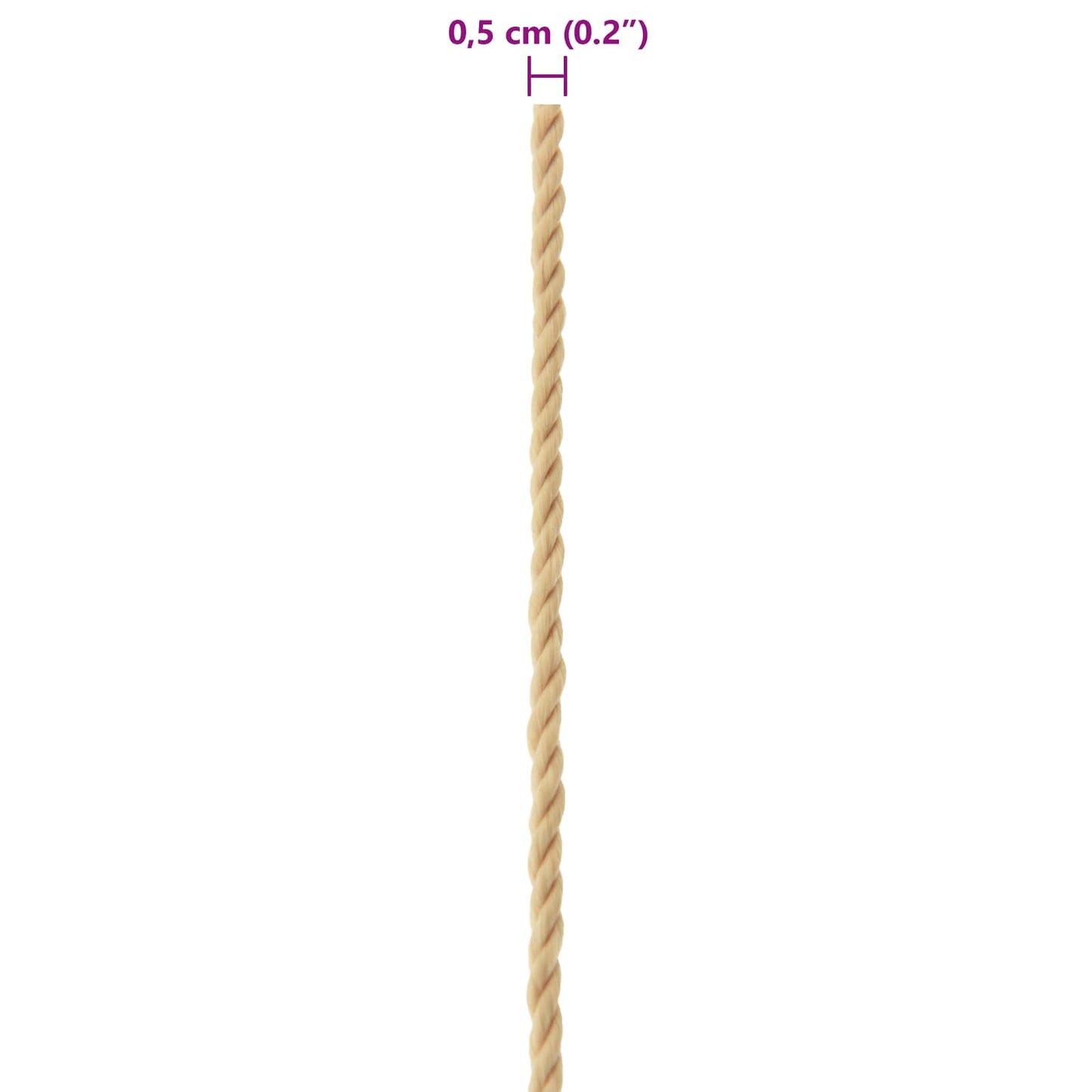 vidaXL Σχοινί Boat 0.5 mm 100 m Φυσικό
