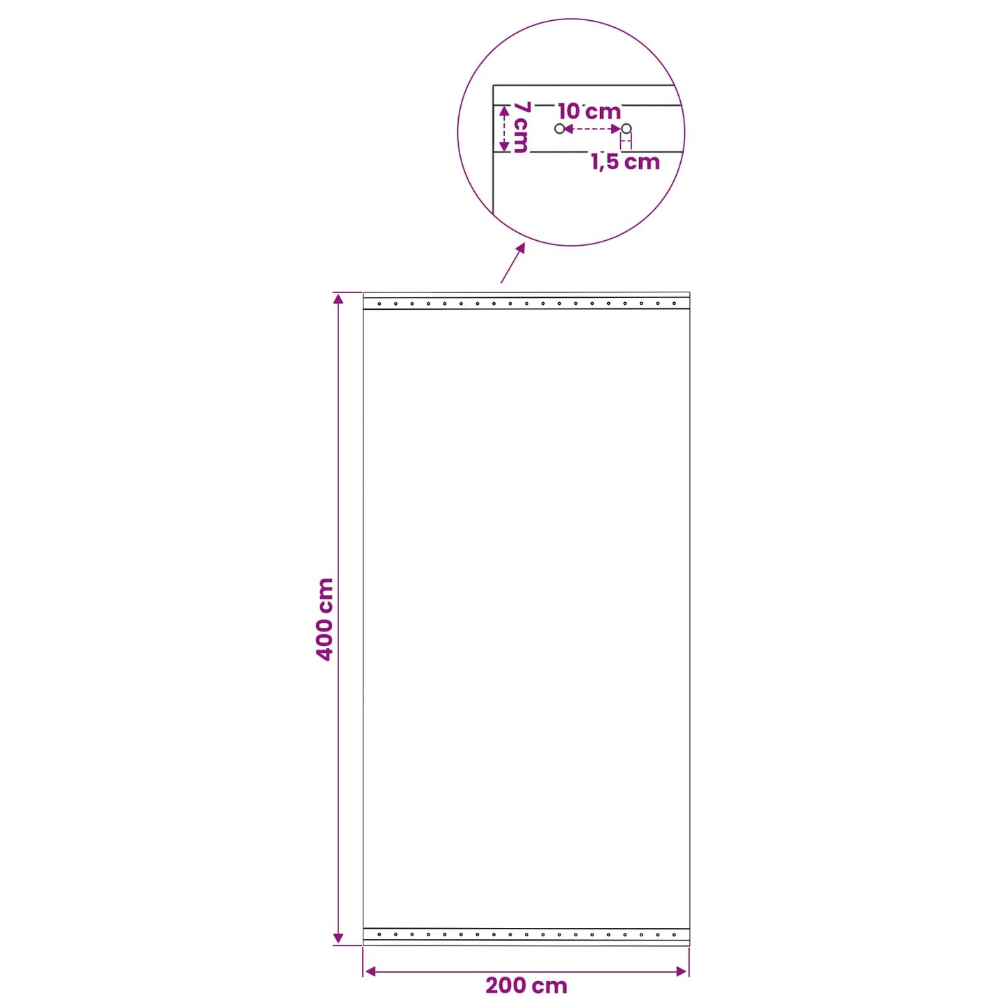 vidaXL Τεντόπανα με Θηλιές 2 τεμ. Πράσινο 4 x 2 μ 260 γρ PE