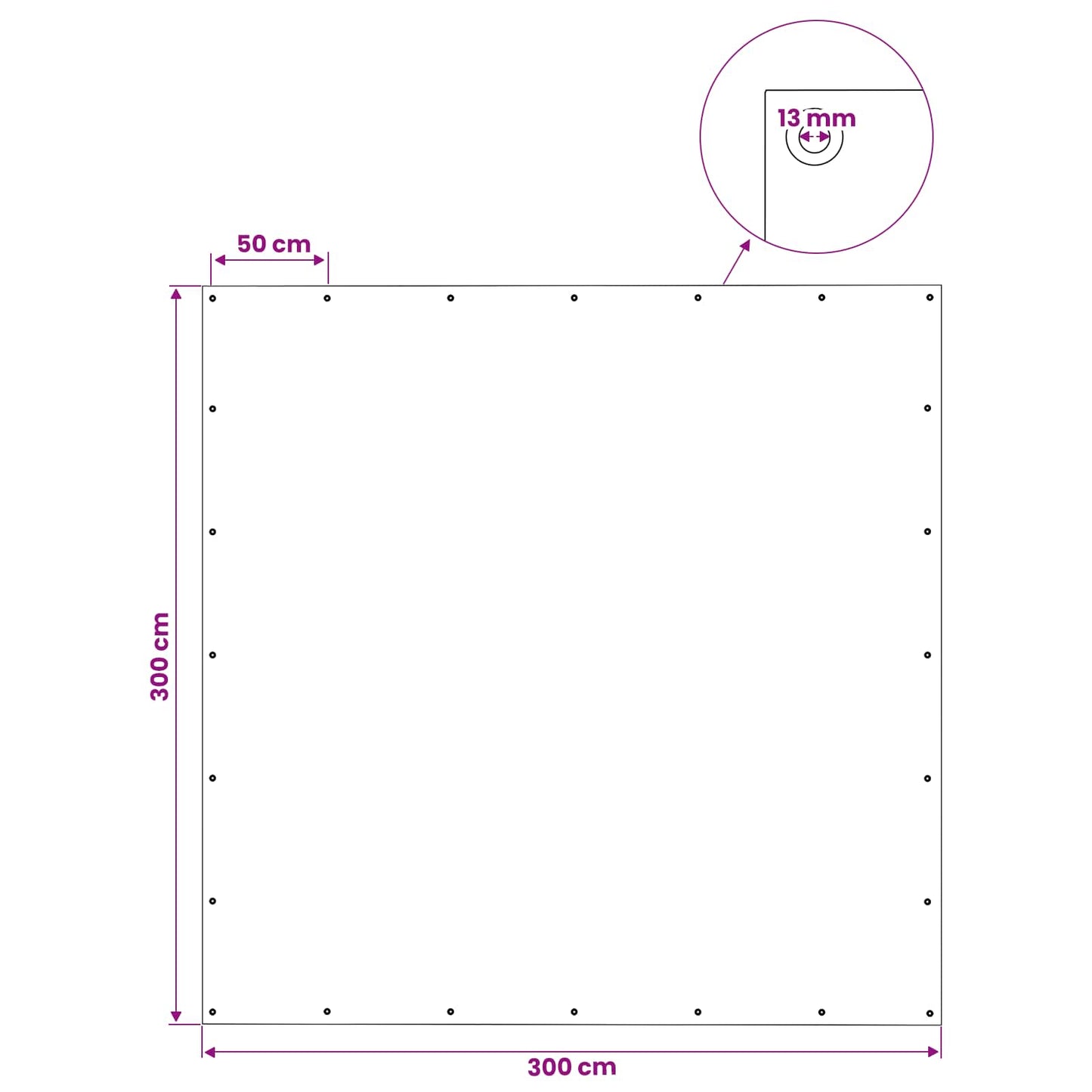 vidaXL Τεντόπανα με Θηλιές Πράσινο 3 x 3 μ 140 gsm PE