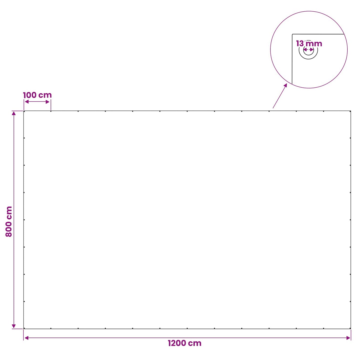 vidaXL Τεντόπανα με Θηλιές Πράσινο 8 x 12 μ 180 γρ PE