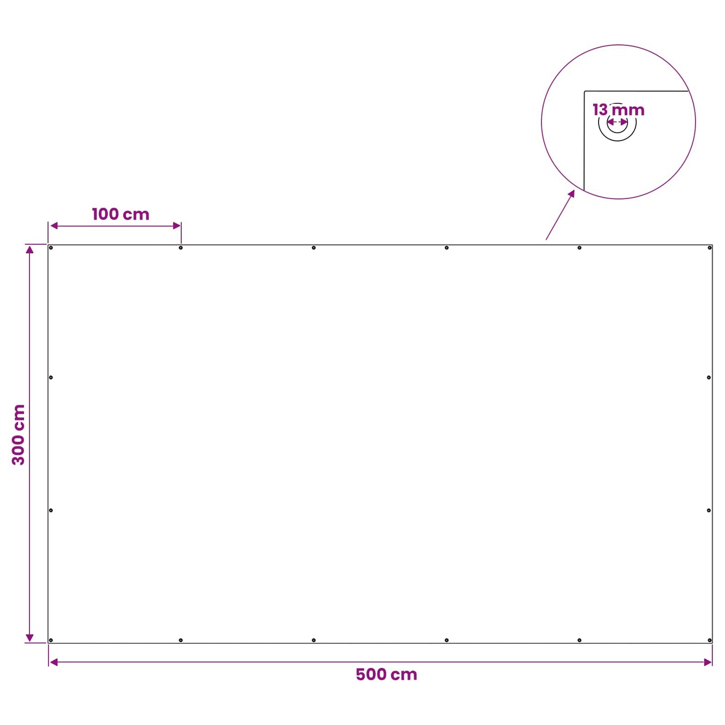 vidaXL Τεντόπανα με Θηλιές Πράσινο 3 x 5 μ 260 γρ PE