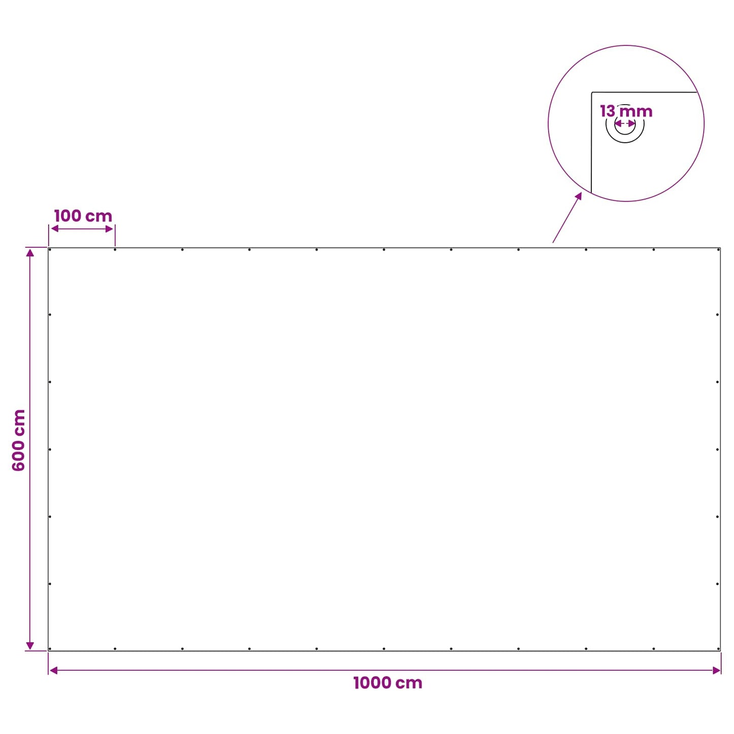 vidaXL Τεντόπανα με Θηλιές Πράσινο 6 x 10 μ 260 γρ PE